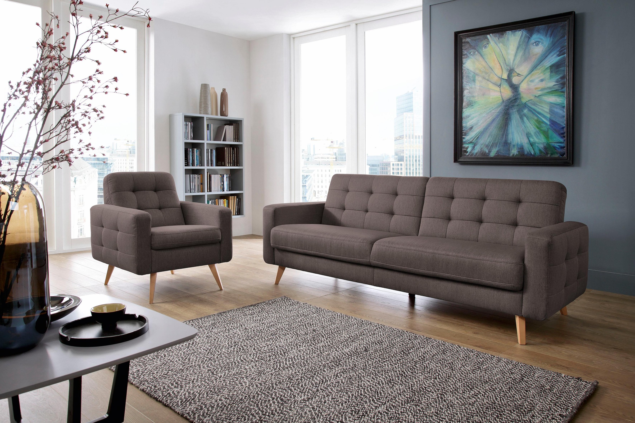 fashion Bettfunktion 3-Sitzer - kaufen BAUR | »Nappa«, sofa mit Bettkasten und exxpo