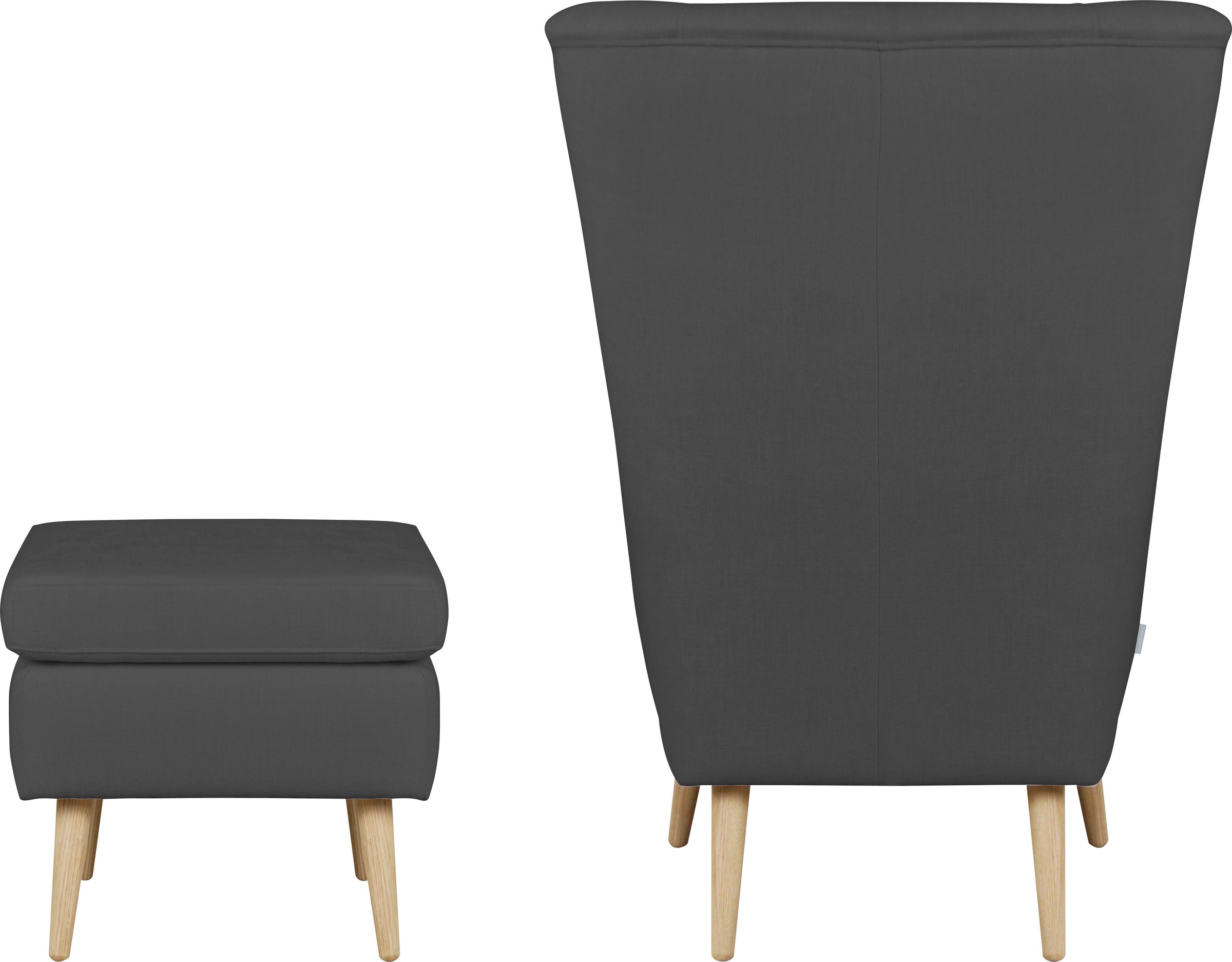 Sessel HOME AFFAIRE "Sallito, TV-Sessel, Ohrensessel mit", grau, B:76cm H:109cm T:85cm, Struktur Hahnentritt (67% Polypropylen, 33% Polyester);Samtoptik (100% Polyester);Fellimitat (100% Polyester);Samtcord (92% Polyester, 8% Polyamid);Struktur (100% Poly 8