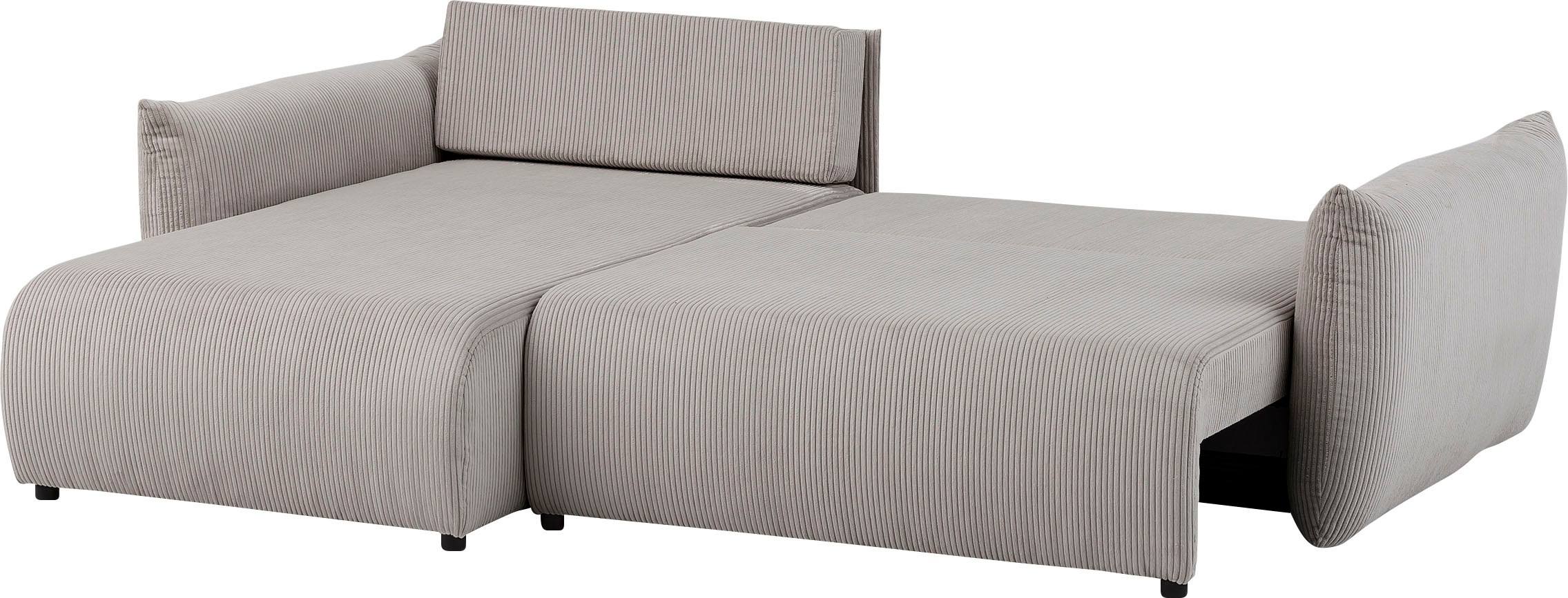 INOSIGN Ecksofa »MAVAS Schlafsofa mit Bettkasten, L-Form,«, ca.257/127cm (Liegefläche 212/145 cm), Cord, Chenille, Struktur
