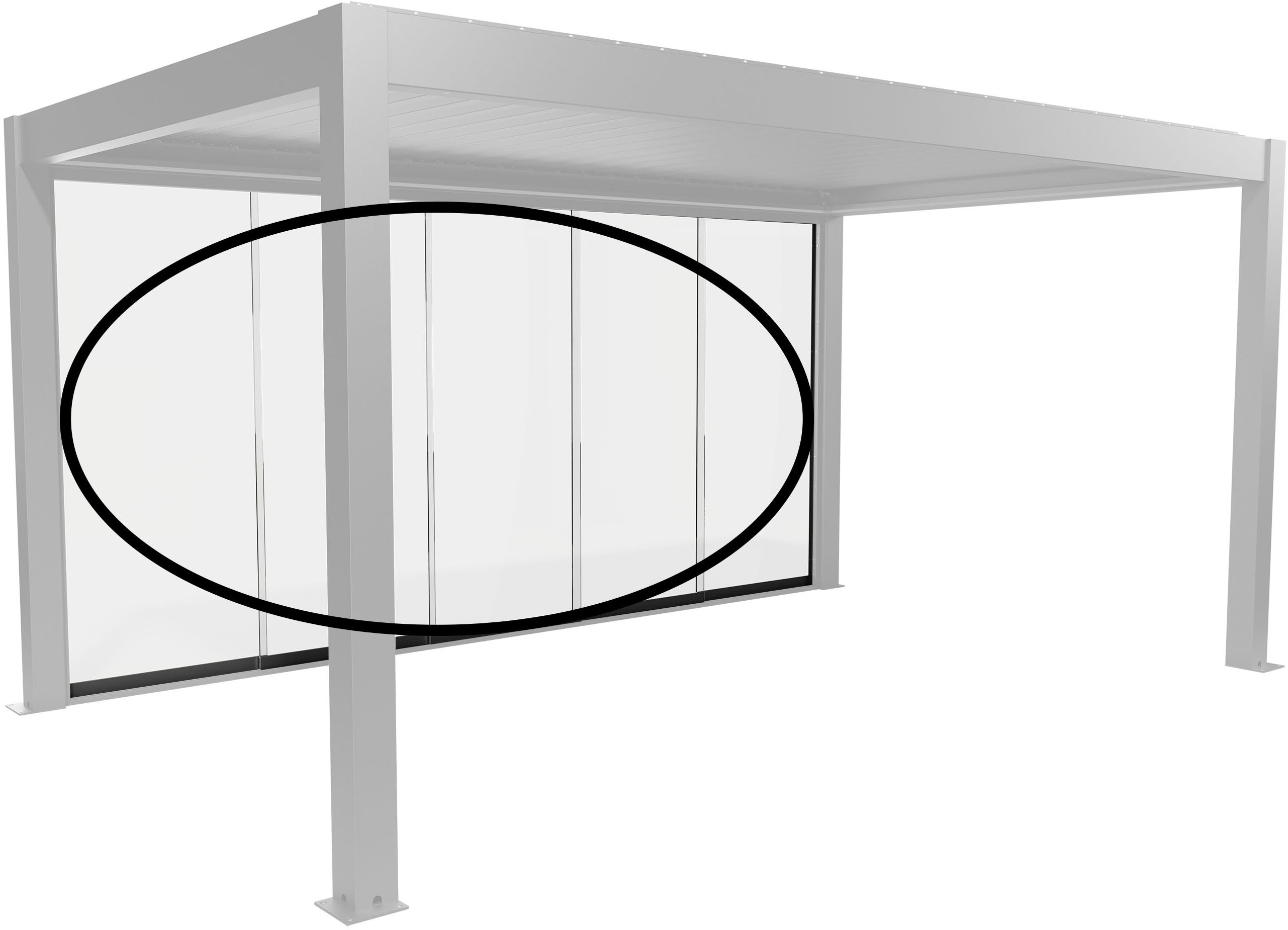 Biohort "Klarglas Gr. 5 m für Pergola, verschiedene Farben" 475,5x 234,9 cm, Glaselemente aus 10 mm ESG