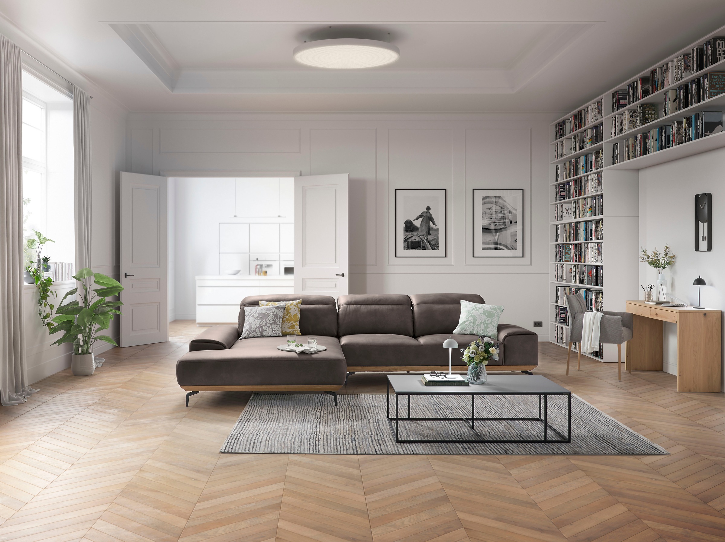 Musterring Wohnlandschaft "MR 2490", Fuß schwarz, Sitzhöhe 48cm, wahlweise günstig online kaufen