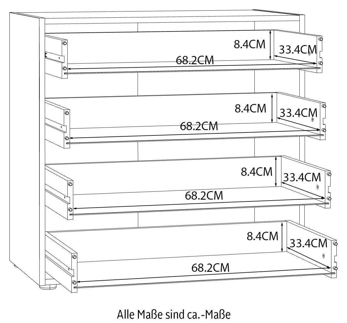 FORTE Schubkastenkommode