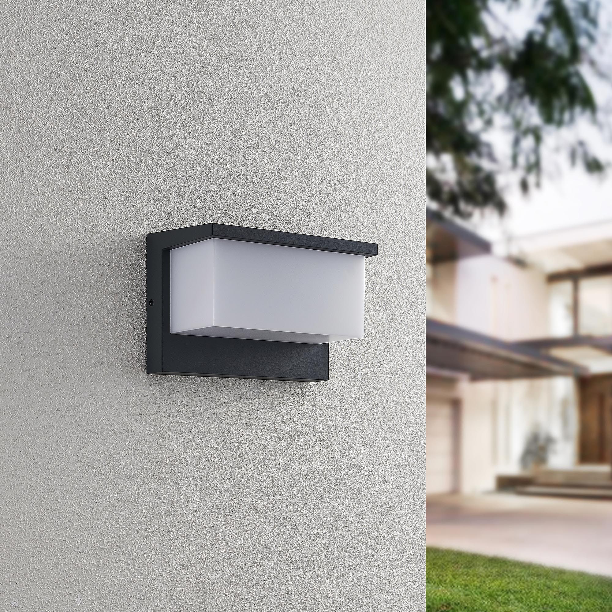 TRIO Leuchten LED Außen-Wandleuchte »NESTOS, Outdoor Wandlampe Hauswand IP54, LED 13W 1300 Lumen 3000 K«, 1 flammig, Leuchtmittel LED-Board | LED fest integriert, LED Wandlampe Garten Terrasse Hauswand, Schirm Kunststoff Breite 23 cm