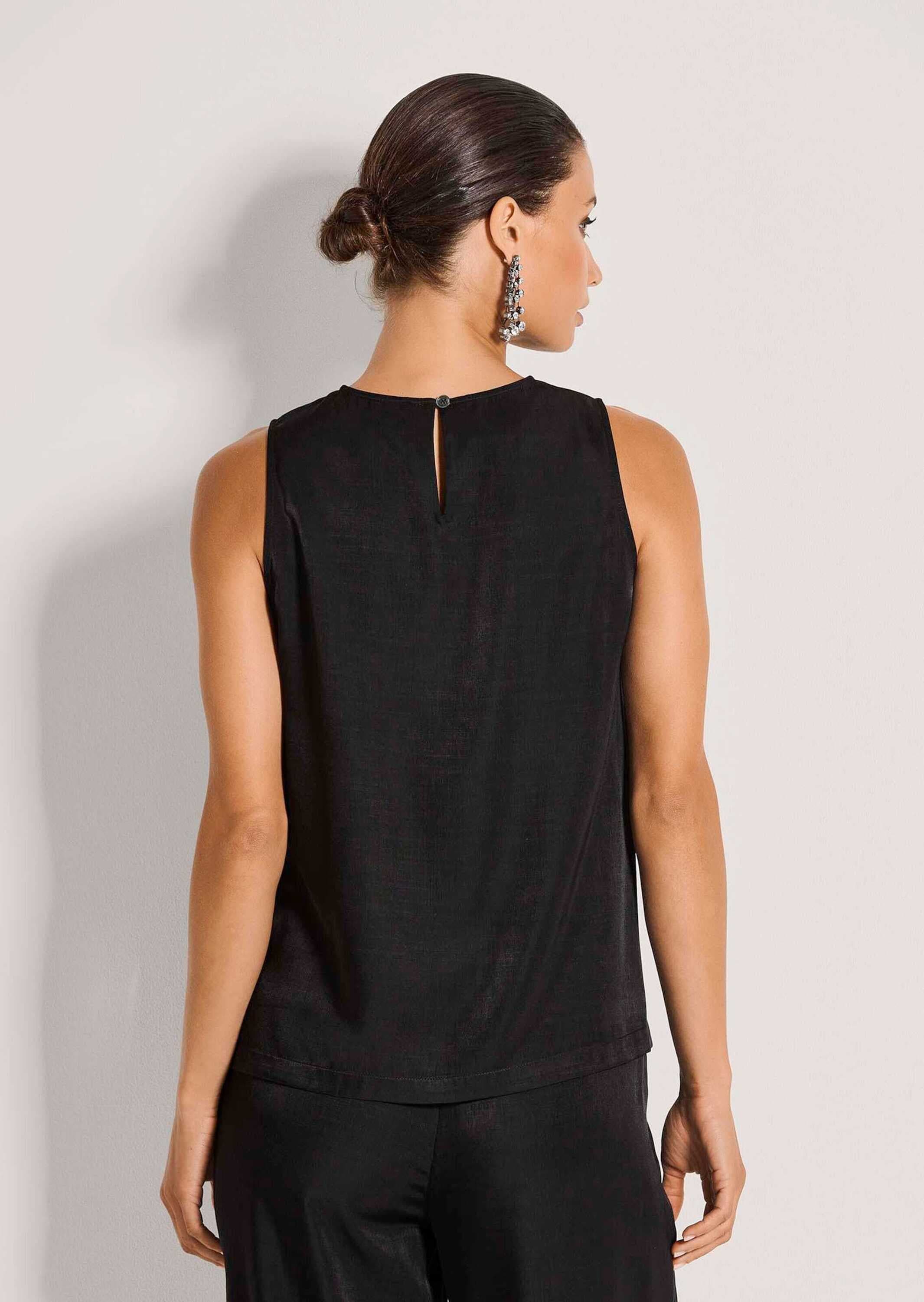 MADELEINE Blusentop »Blusentop Elegantes Businesstop mit Rundhals« Blusentop mit hinterem mittel Schlitz