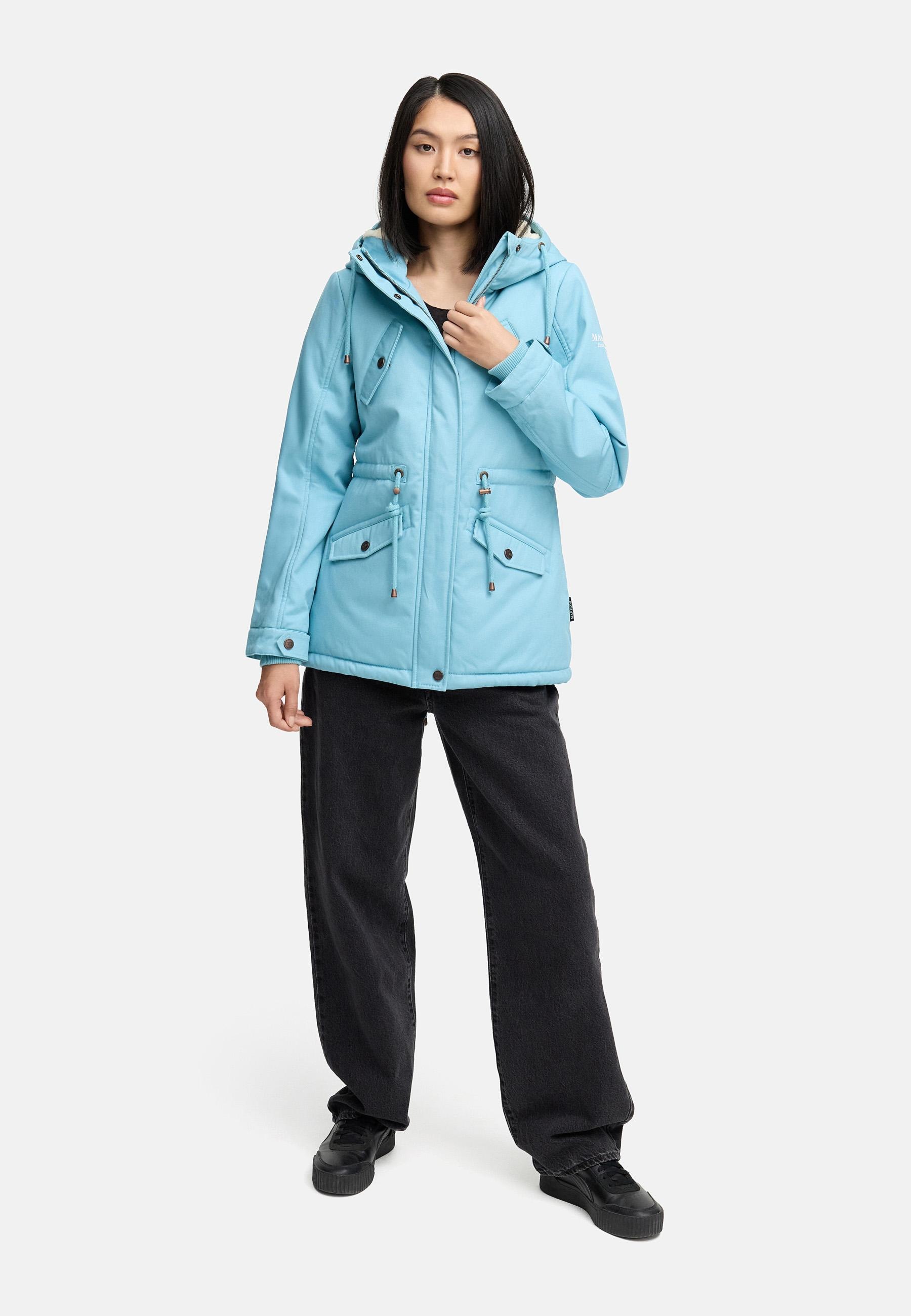 Marikoo Winterjacke »Manolya«, mit Kapuze, stylischer Kurzmantel mit weichem Teddyfell-Futter