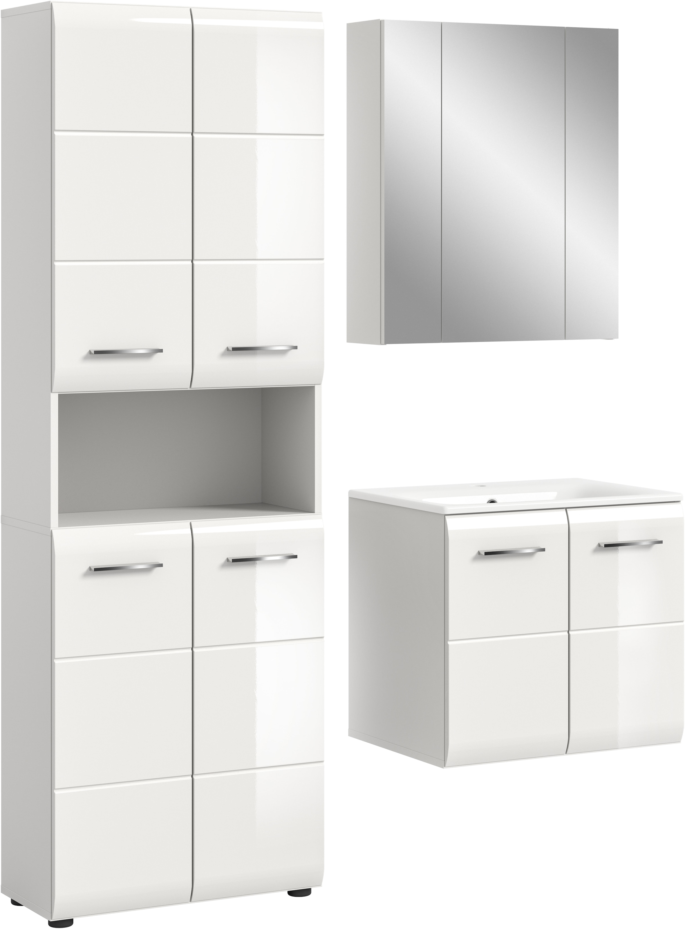 INOSIGN Badezimmer-Set, (Set, 4 St.), Florenz, Badkombination 4-tlg.,Weiß h günstig online kaufen