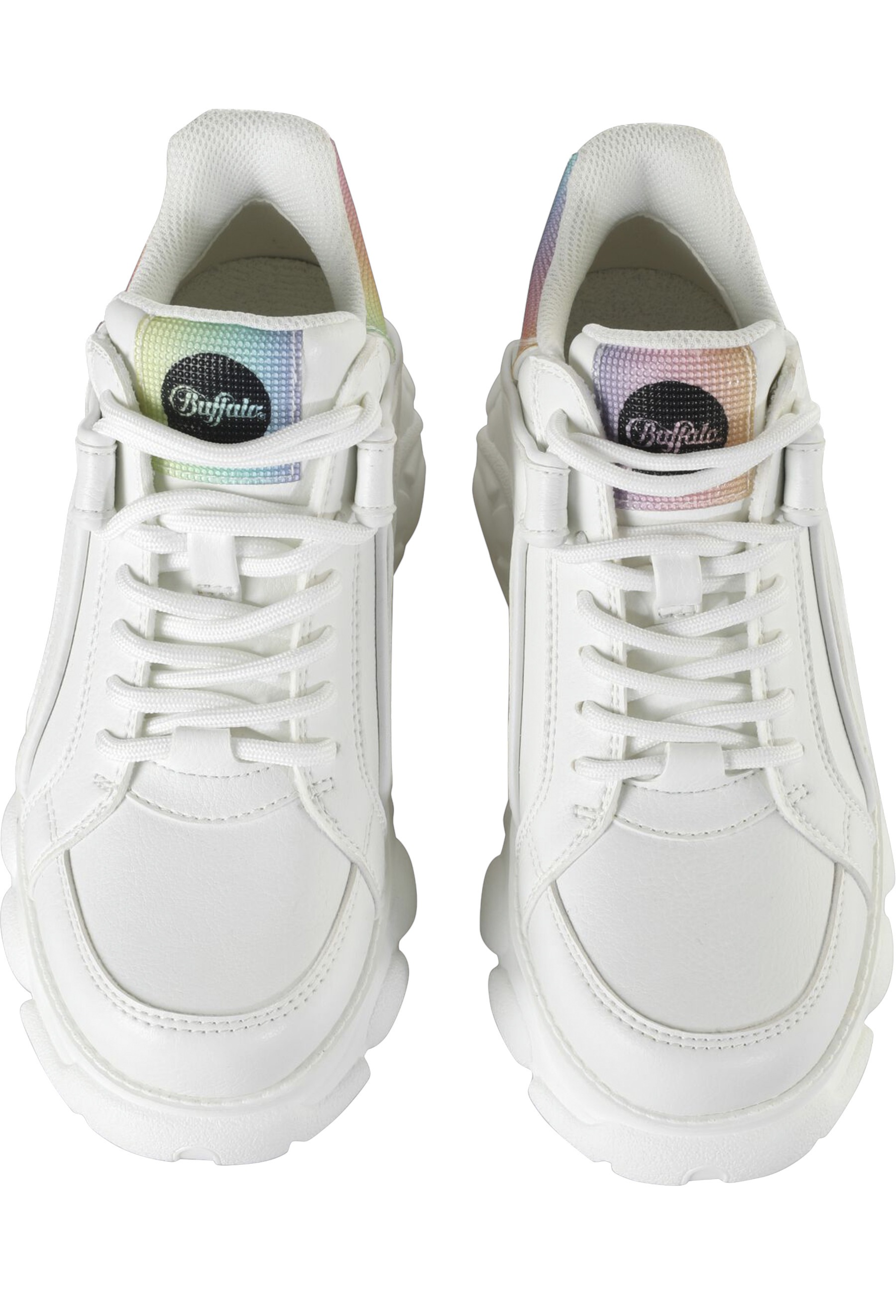 BUFFALO Damen Trainingsschuh "Buffalo Damen Buffalo Cld Corin Vegan Nappa", Gr. 40sanftes weiß, rainbow, Kunstfaser, unifarben, Schuhe
