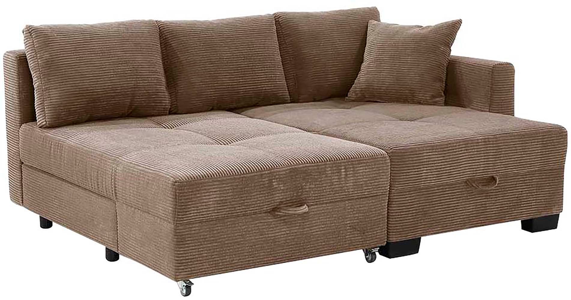 Jockenhöfer Gruppe Ecksofa »Fantasy, Dreh-Schwenk-Ottomane«, inklusive Relax- und Schlaffunktion, Ottomane links/ rechts montierbar