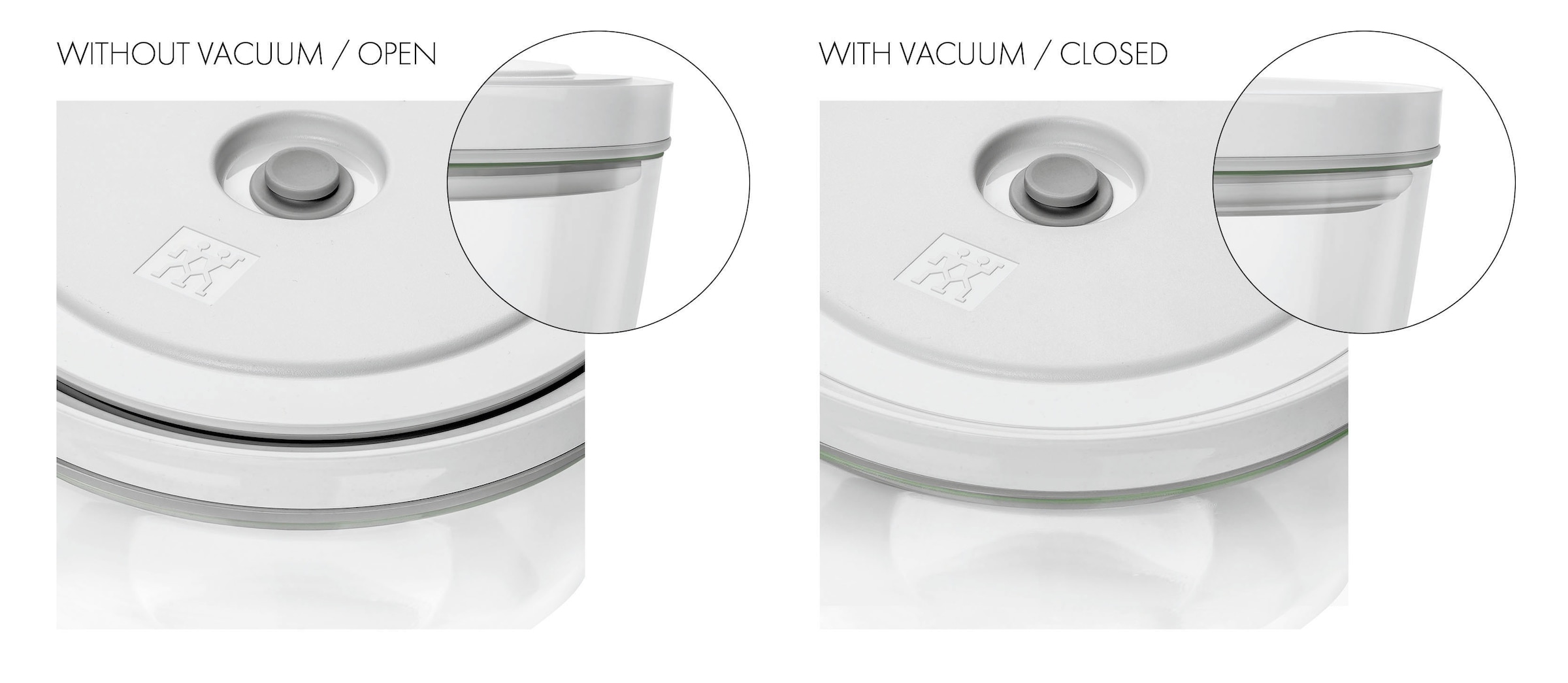 Zwilling Aufbewahrungsschüssel »Fresh & Save BOWLS«, (2 tlg., Schüssel inkl. Deckel), Vakuumschüssel S / 12 cm, Glas