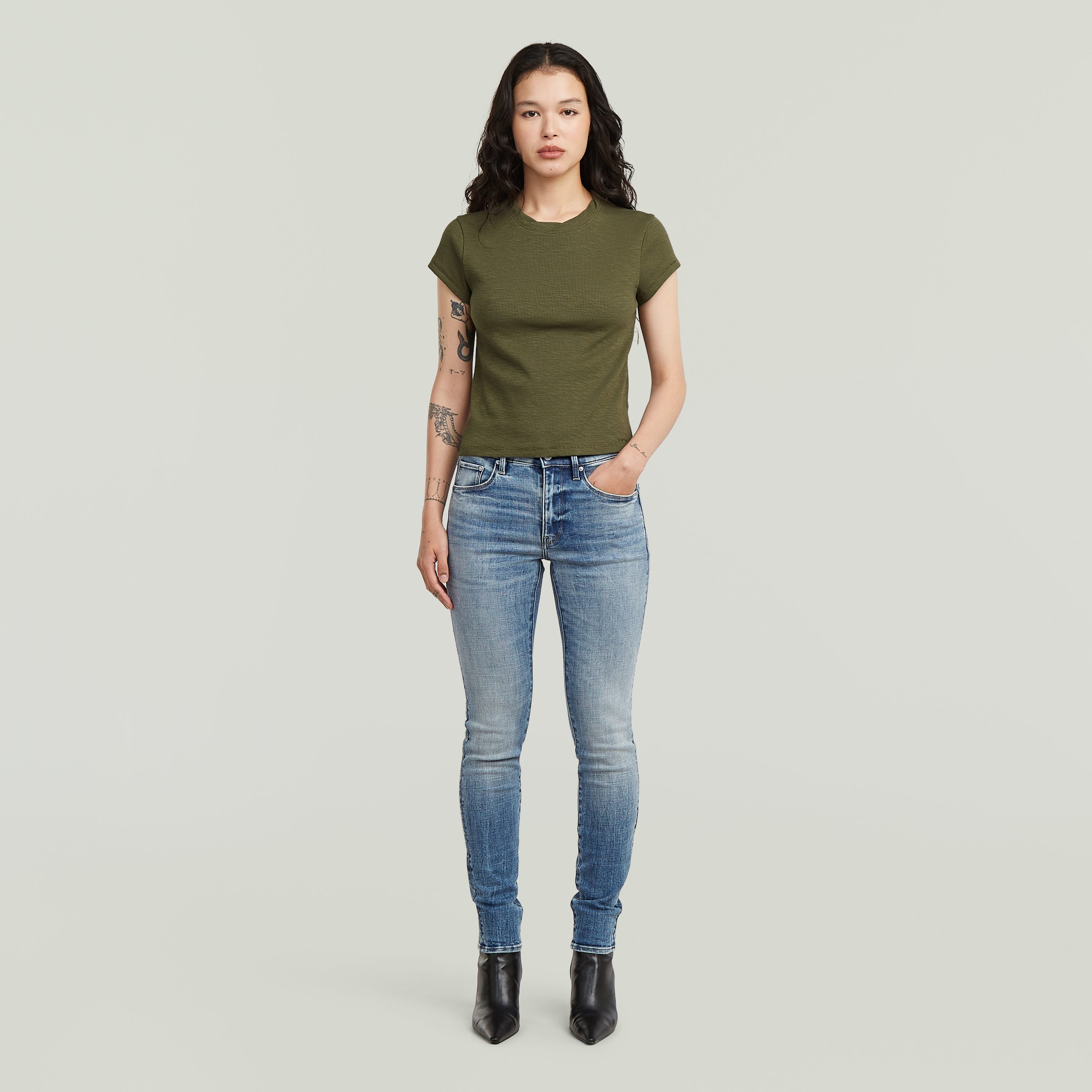 G-star Jean 3301 Skinny Fit Faded Blue Halite 28 Femme 3