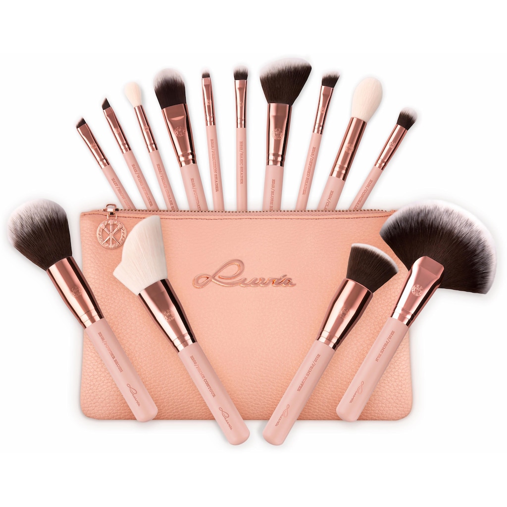 Luvia Cosmetics Kosmetikpinsel-Set »Essential Brushes - Rose Golden Vintage«, (15 tlg., inkl. Pinseltasche)