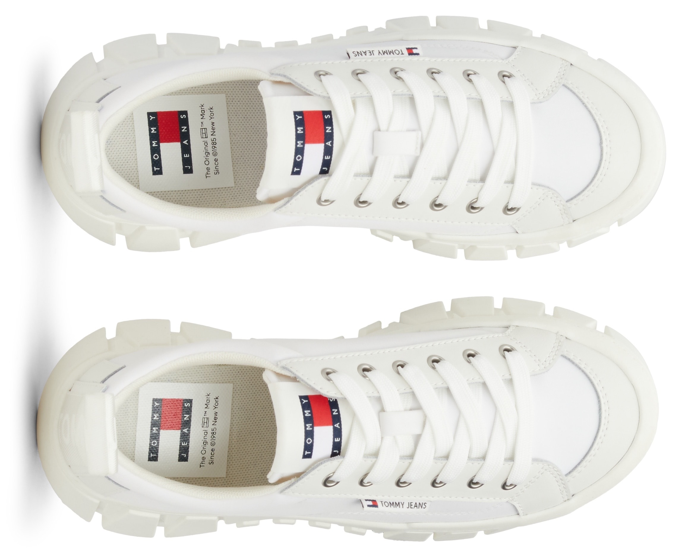 Tommy Jeans Plateausneaker »TJW VULC FLATFORM LC MIX MEDIA«, Freizeitschuh, Halbschuh, Schnürschuh mit derber Sohle