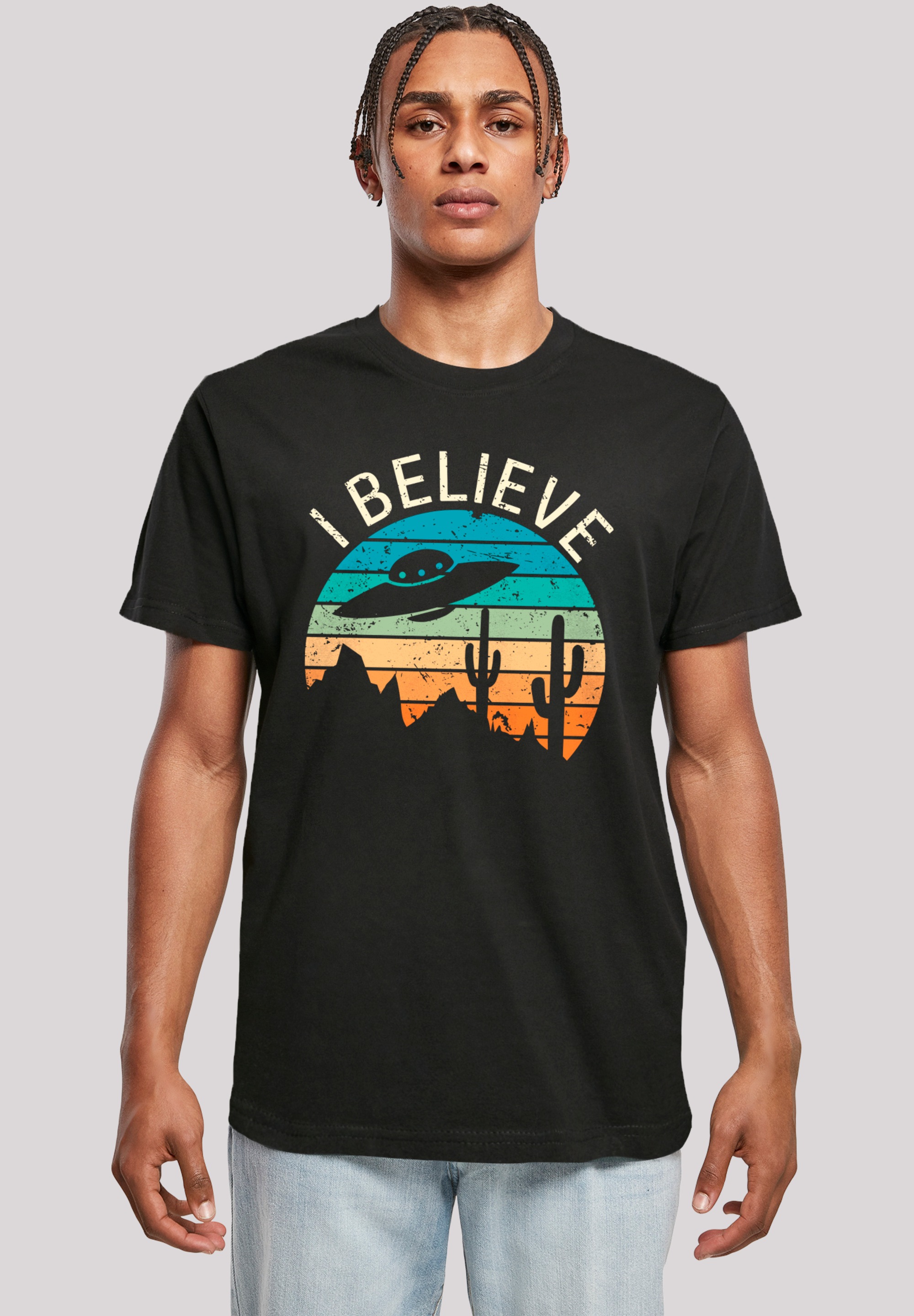 F4NT4STIC T-Shirt "I Believe UFO Alien Sunset", Premium Qualität günstig online kaufen