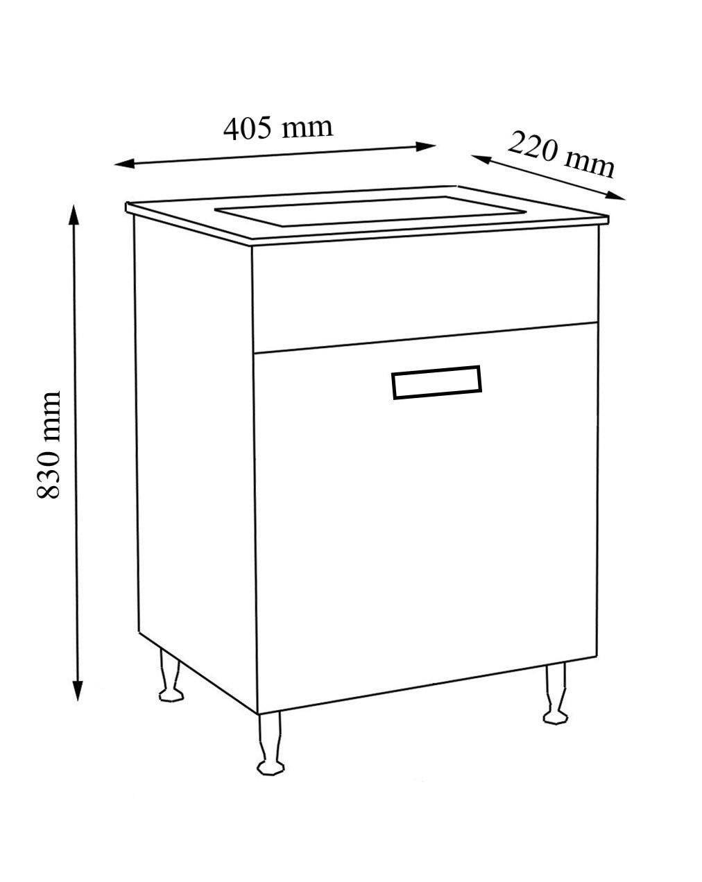 VCM Waschbeckenunterschrank »VCM 2-tlg Set | Waschplatz für Gäste WC | Gästebad | Waschtisch | grifflose Drehtüre | Badezimmer Set ¿ Sirola M«, (2 St.)