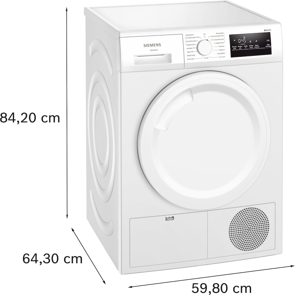 SIEMENS Kondenstrockner »WT43N203«, iQ300, 8 kg