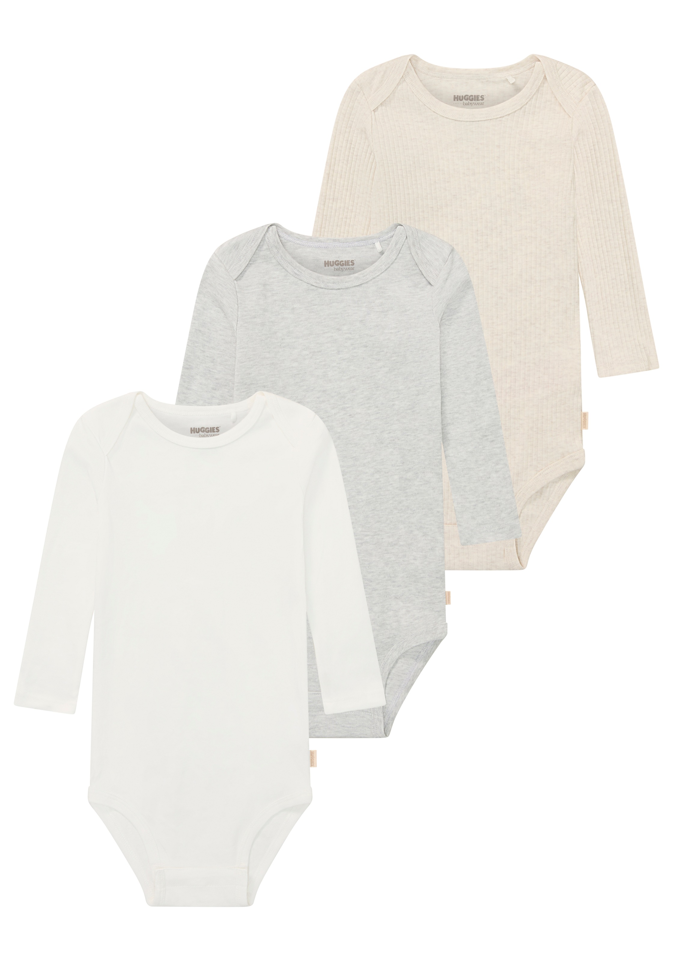 Huggies Babywear HUGB 3PK Bodysuit Oatmeal Size 68 4