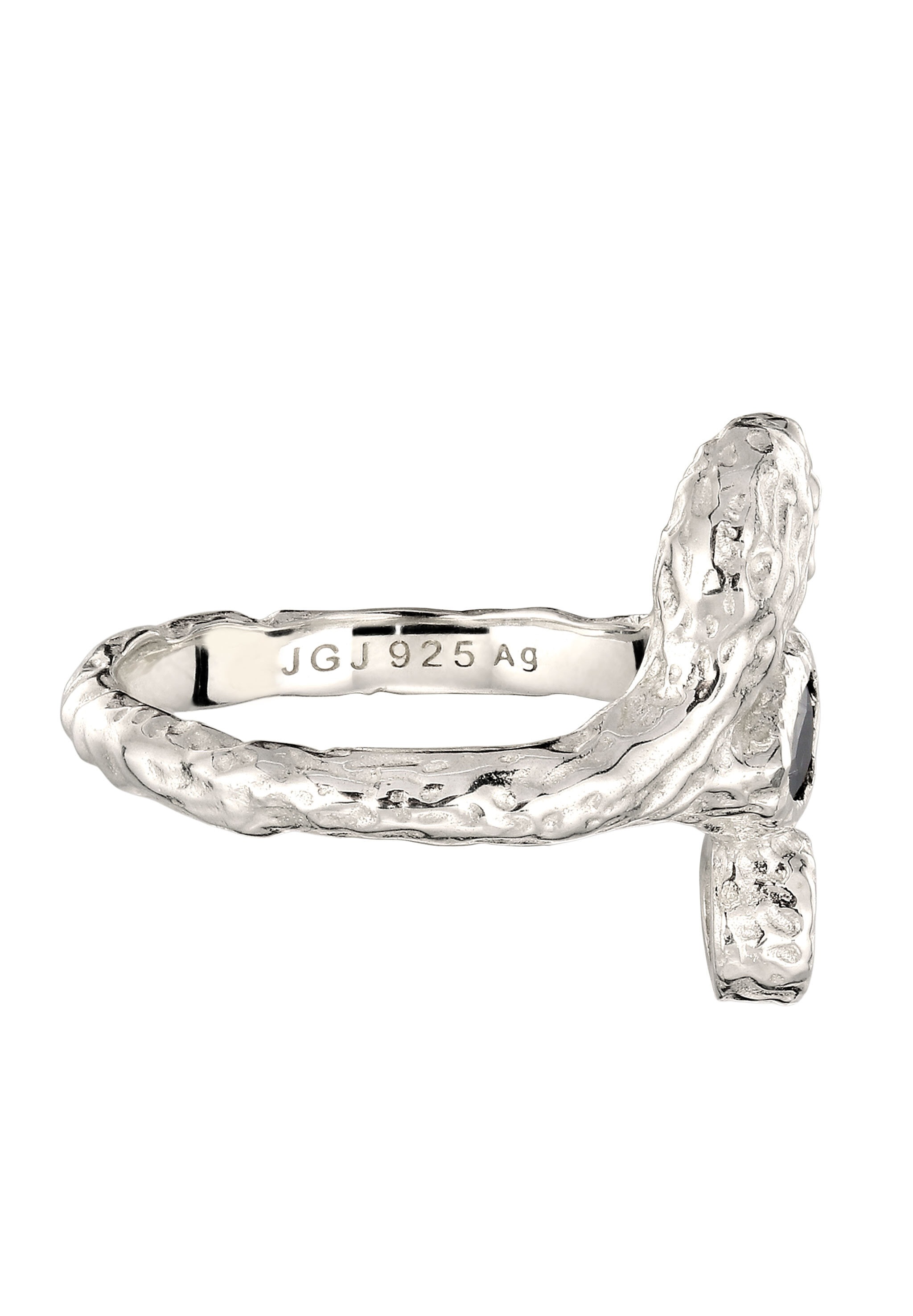 Elli Silberring »Ring Zirkonia Schwarz Synthetischer Smaragd Grün 925 Sterling Silber«