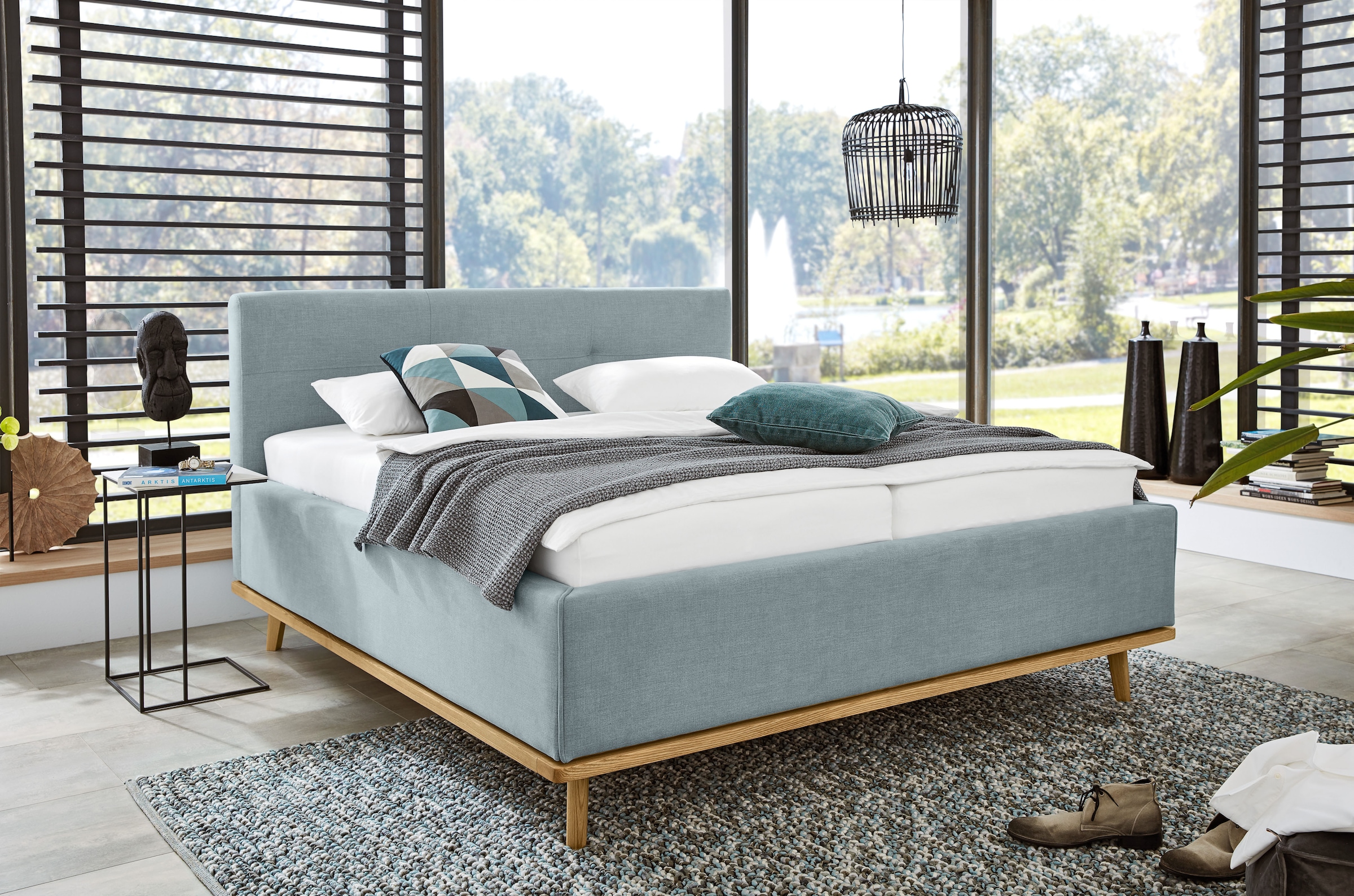 Musterring Polsterbett »Delphi erhältlich in der Breite 160cm und 180cm« Eicherahmen massiv, Kopfteil mit Steppung