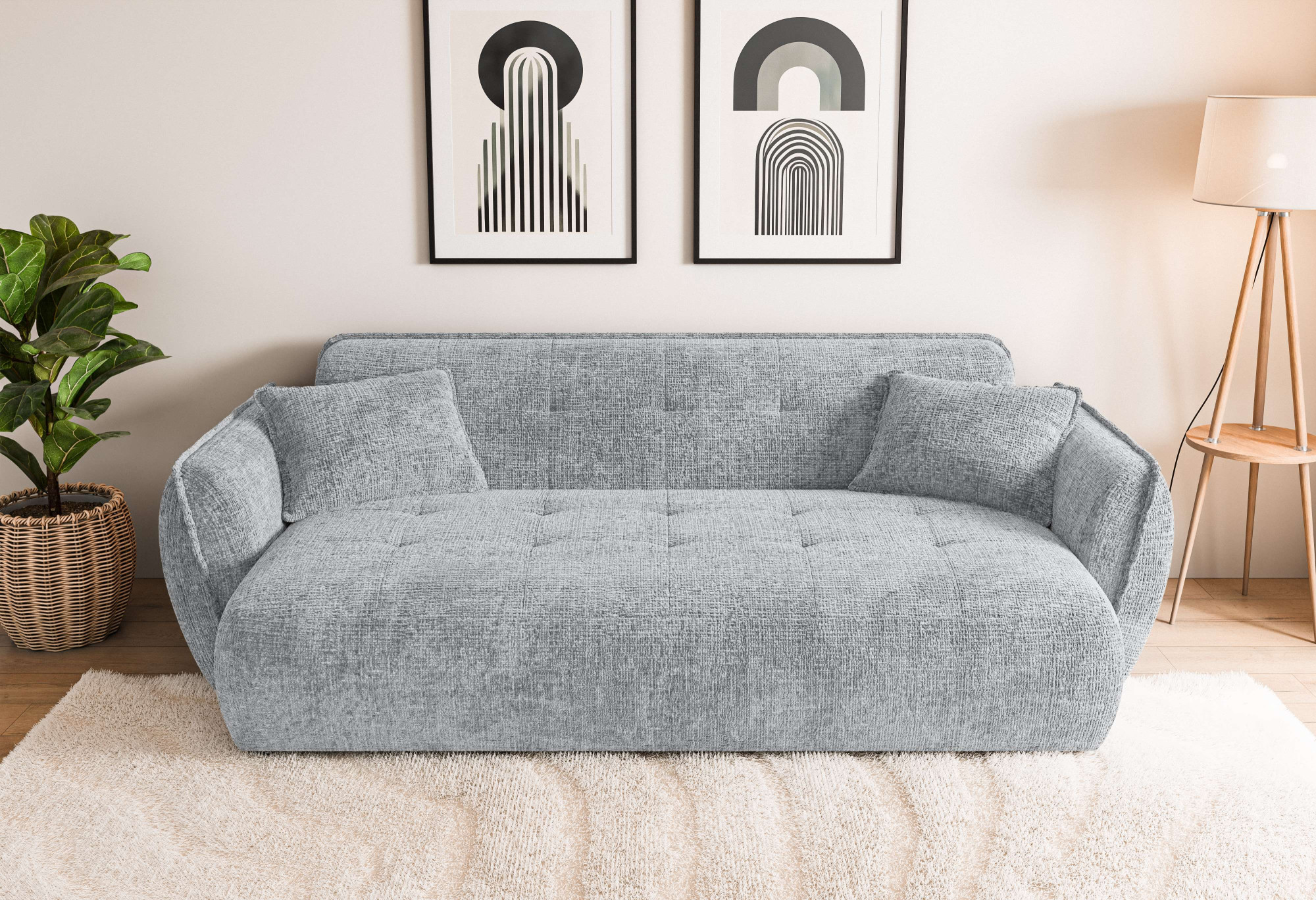Home affaire Big-Sofa "MIRELDA Design-Sofa mit Steppungen, hoher Sitzkomfort, Breite 251 cm" Sitztiefe 82,5 cm, elegant und bequem, Zierkissen, belastbar bis 480kg