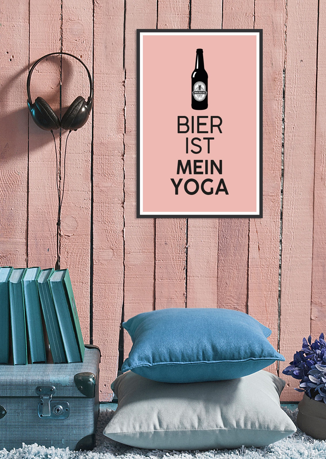 queence Metallbild »Bier Yoga«, Schriftzüge-Schriftzug-Sprüche-Sprüche & Texte-Getränke, (1 St.), Stahlschild, Blechschild, Sprüche, Texte, witzig, Bier