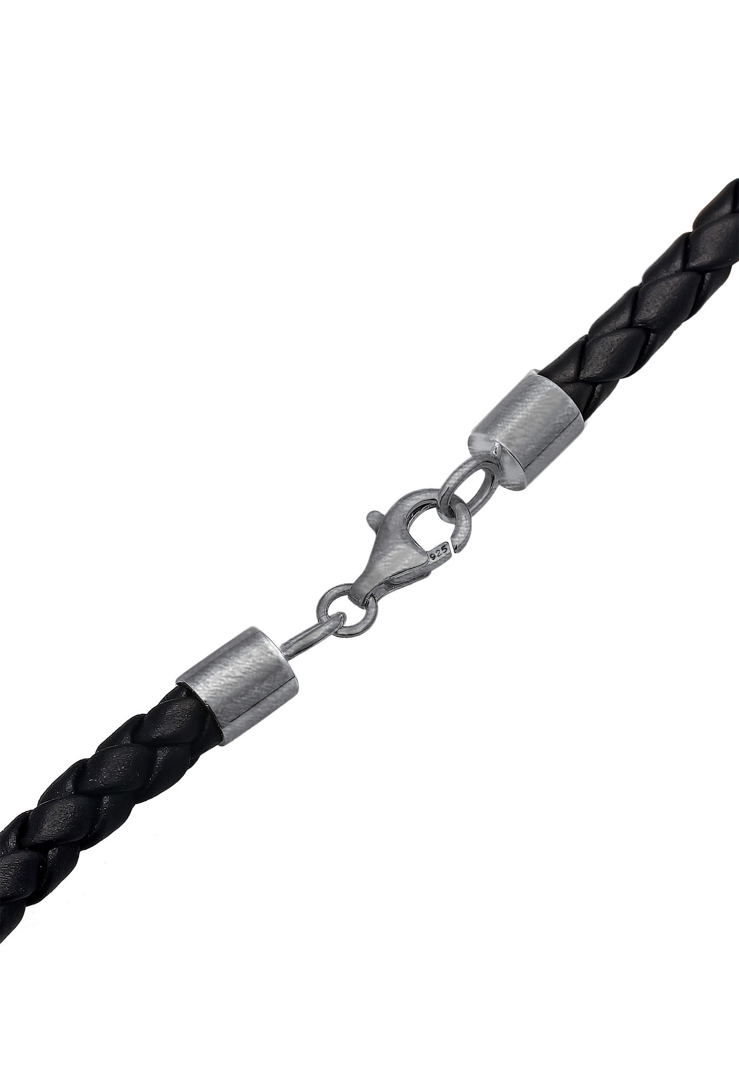 Herren Lederkette mit Kreuz Anhänger aus Silber 2