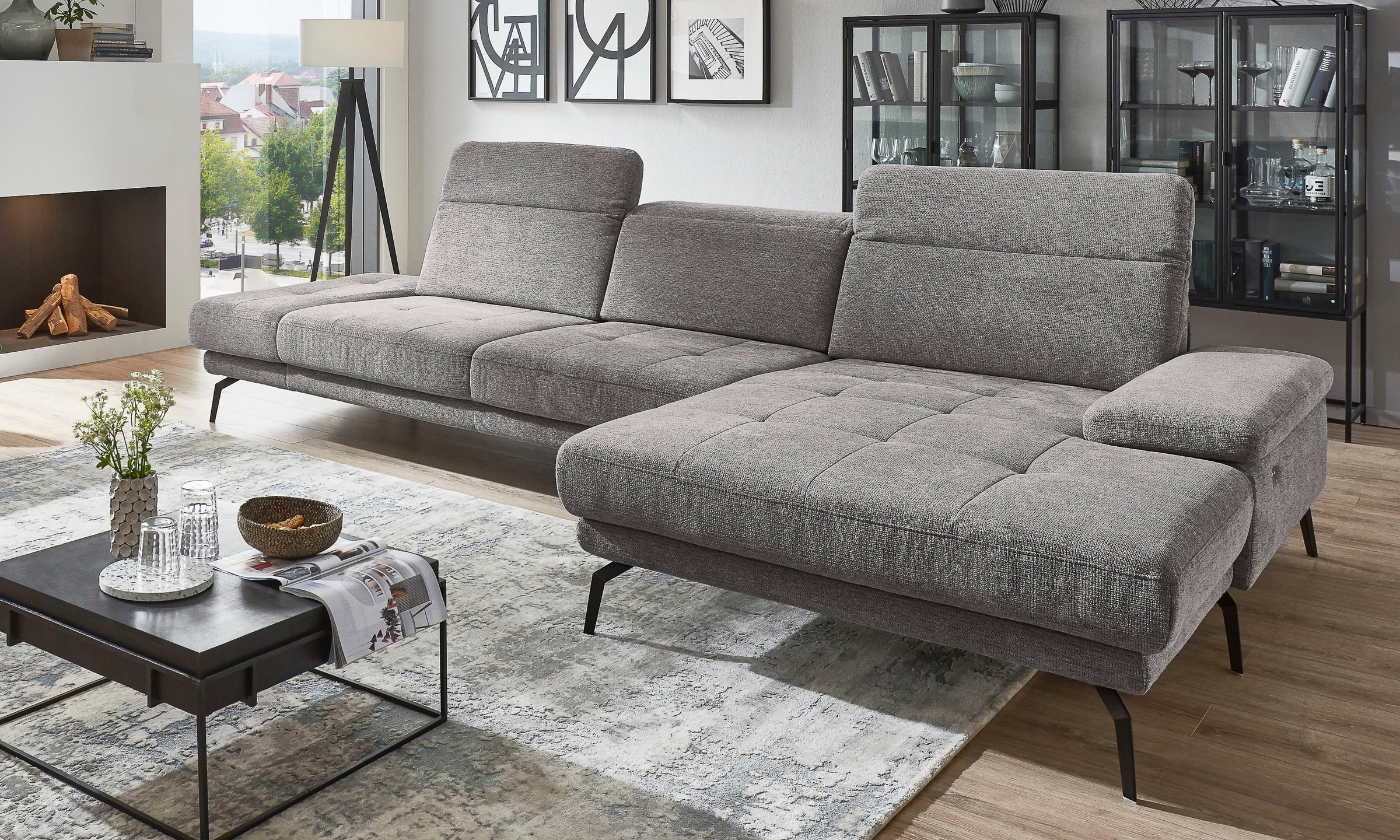 Die PlanBar Ecksofa "MP-IN20126 L-Form mit Federkern-Polsterung", mit Kopft günstig online kaufen