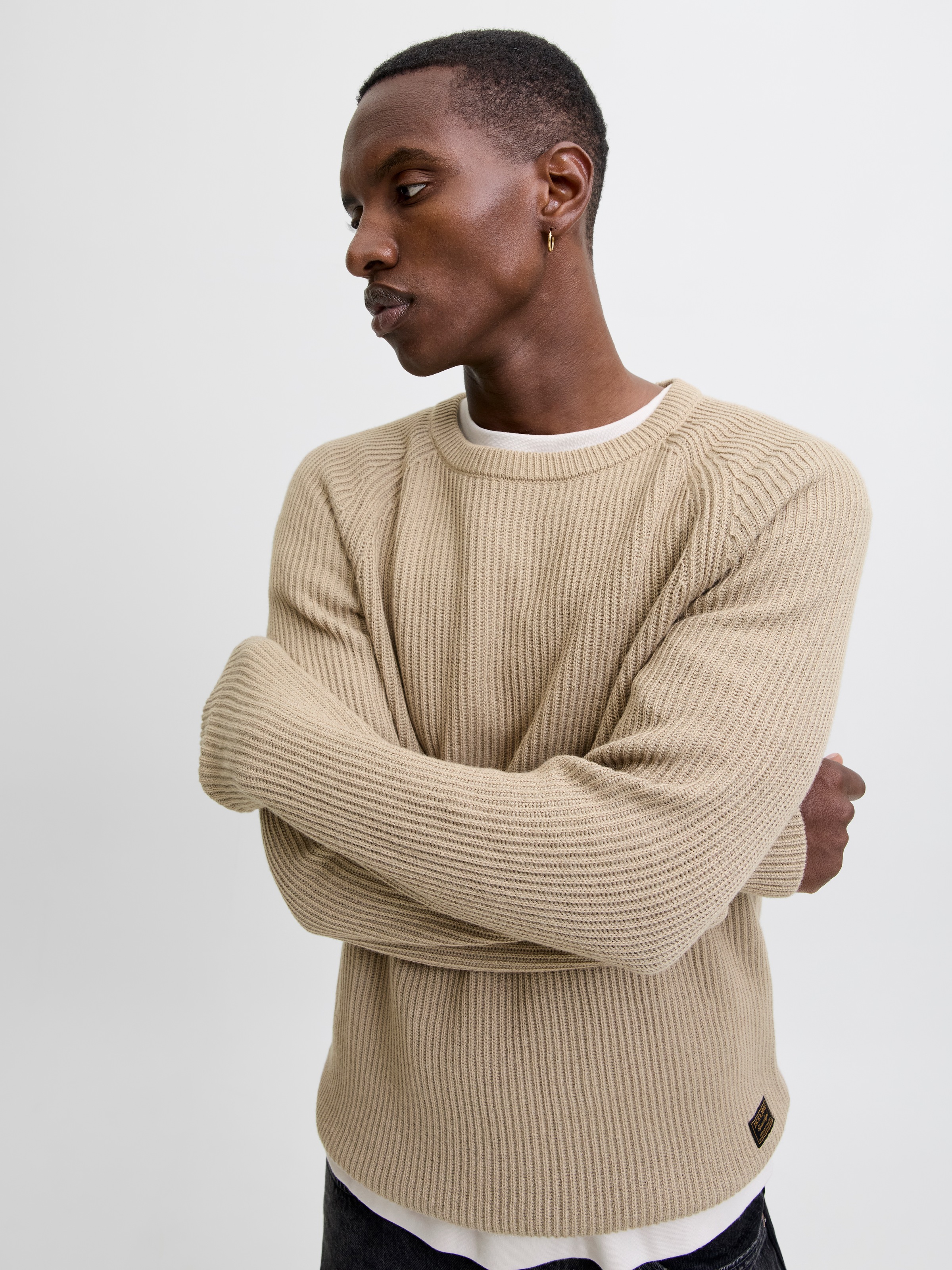 Jack & Jones Rundhalspullover "JJPANNEL KNIT CREW NECK AW25" günstig online kaufen