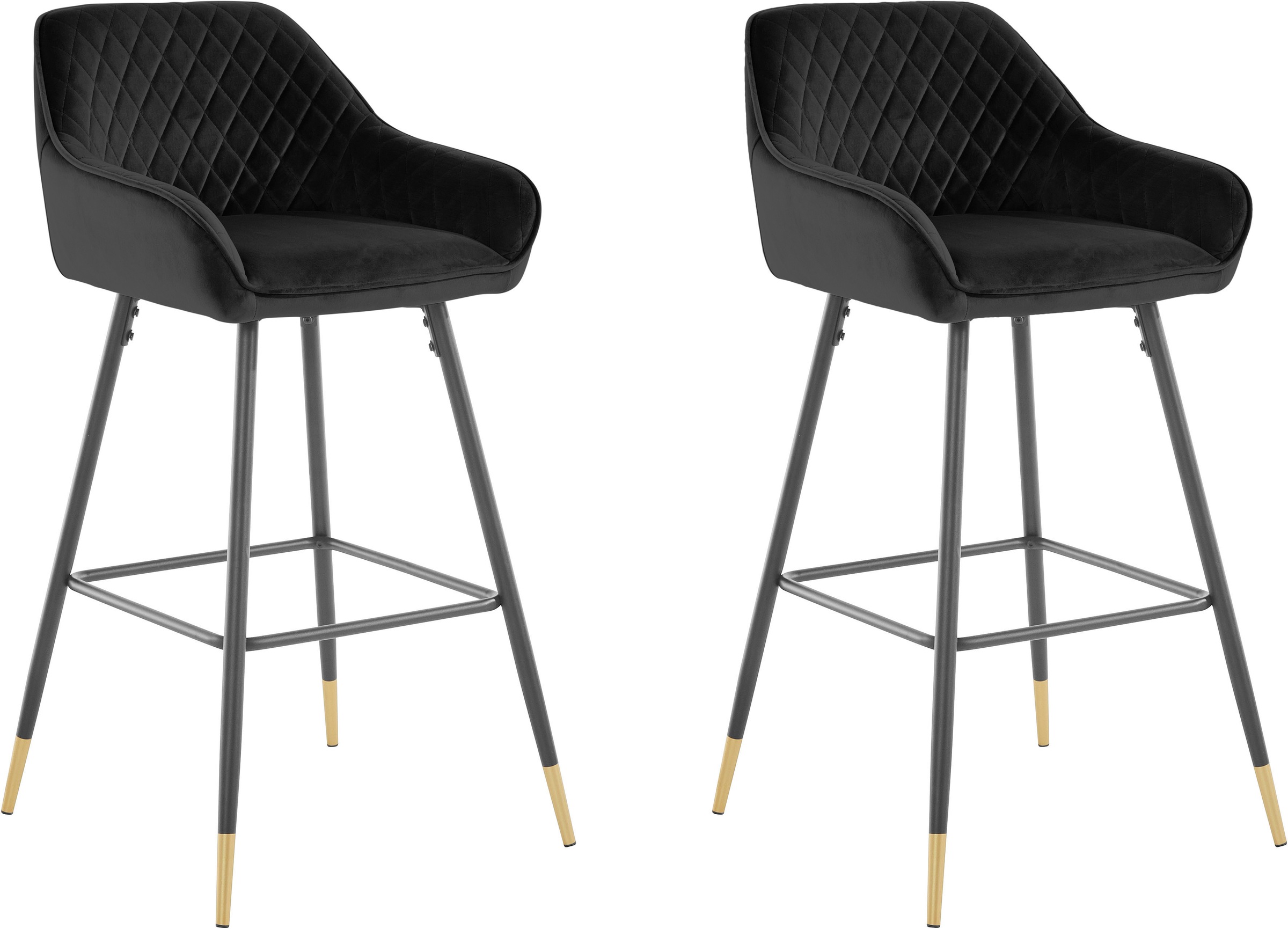 INOSIGN Barhocker »Bianca«, (1 St.), Bezug in Velourstoff, Sitzhöhe ca. 76 cm, maximale Belastbarkeit 120kg