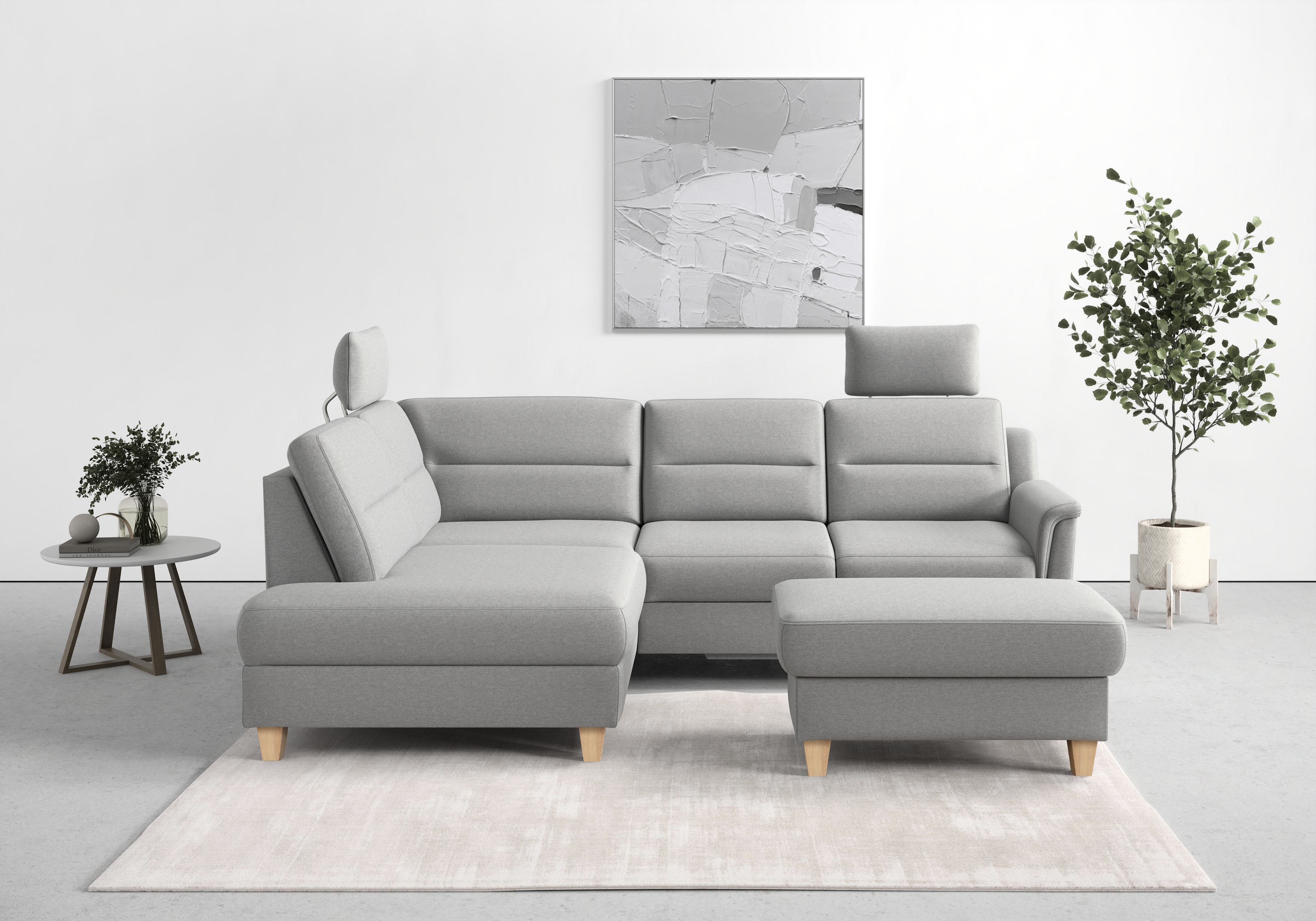 sit&more Ecksofa "Farö L-Form" inklusive Federkern, wahlweise mit Schlaffunktion und Bettkasten