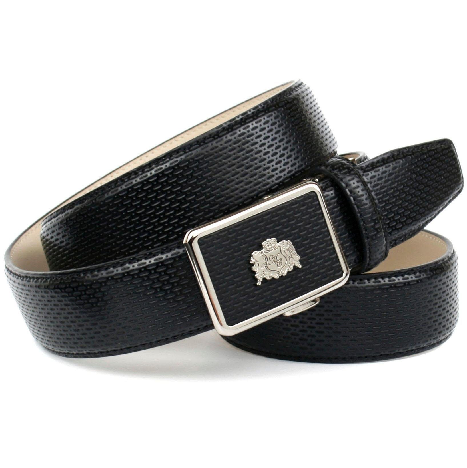 Anthoni Crown Ledergürtel, Wappen mit Schuhe BAUR | bestellen für perforiertem schwarze Leder, mit kleinem