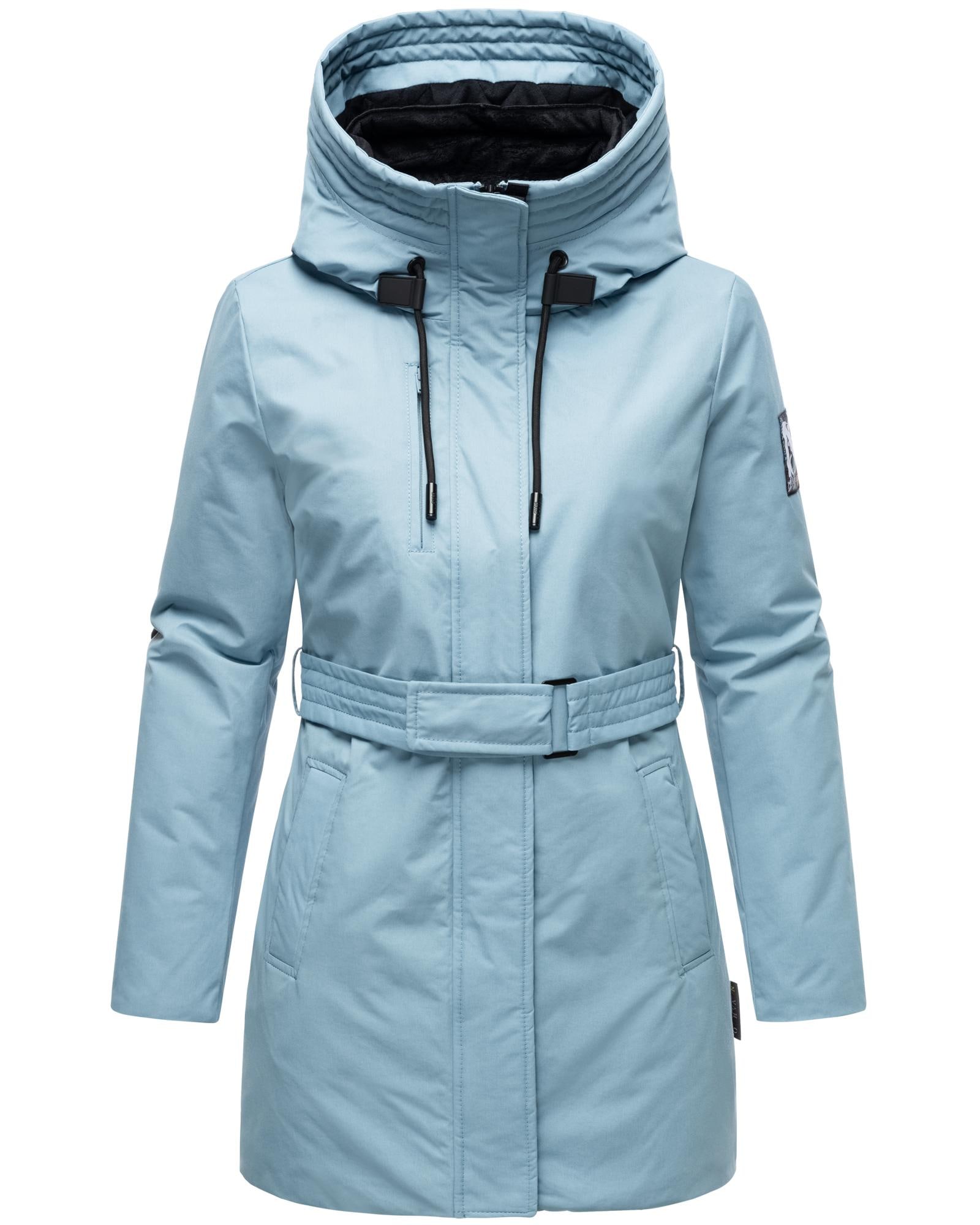 Navahoo Winterjacke "Eishauch 14", mit Kapuze, Damen Winterparka mit Taillengürtel und Fleece-Kragen