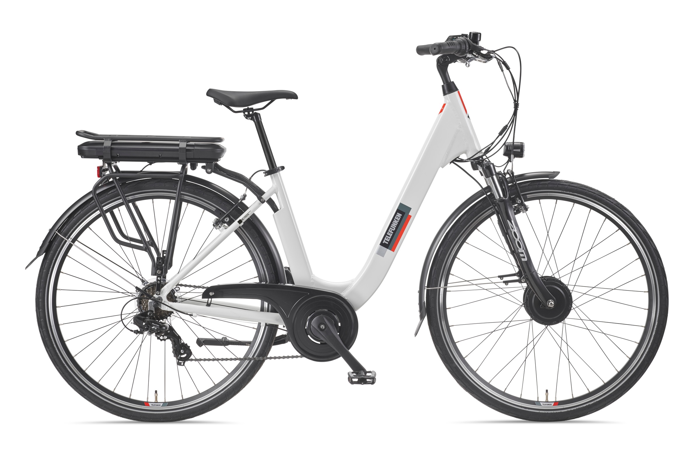 TELEFUNKEN E-Bike "Multitalent RC826", 47cm, 28 Zoll (71,12cm), weiß, Elektrofahrräder, tiefer Einstieg, 28 Zoll, Pedelec, Elektrofahrrad für Damen