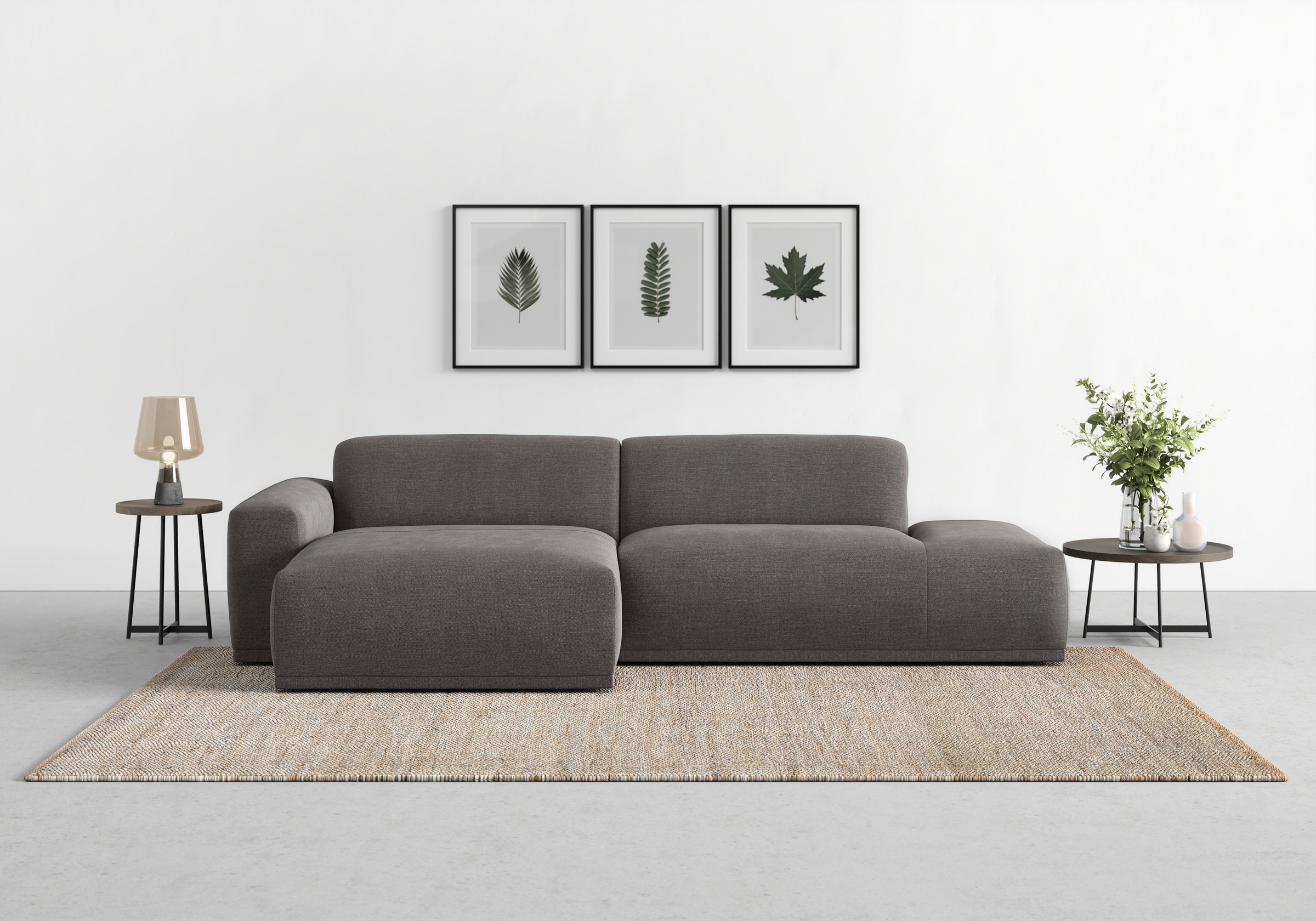 TRENDMANUFAKTUR Ecksofa "Braga, mit hochwertigem Kaltschaum, L-Form, Japandi-Design" modernes Sofa, Couch mit hohem Sitzkomfort, 275/72/160 cm (B/H/T)