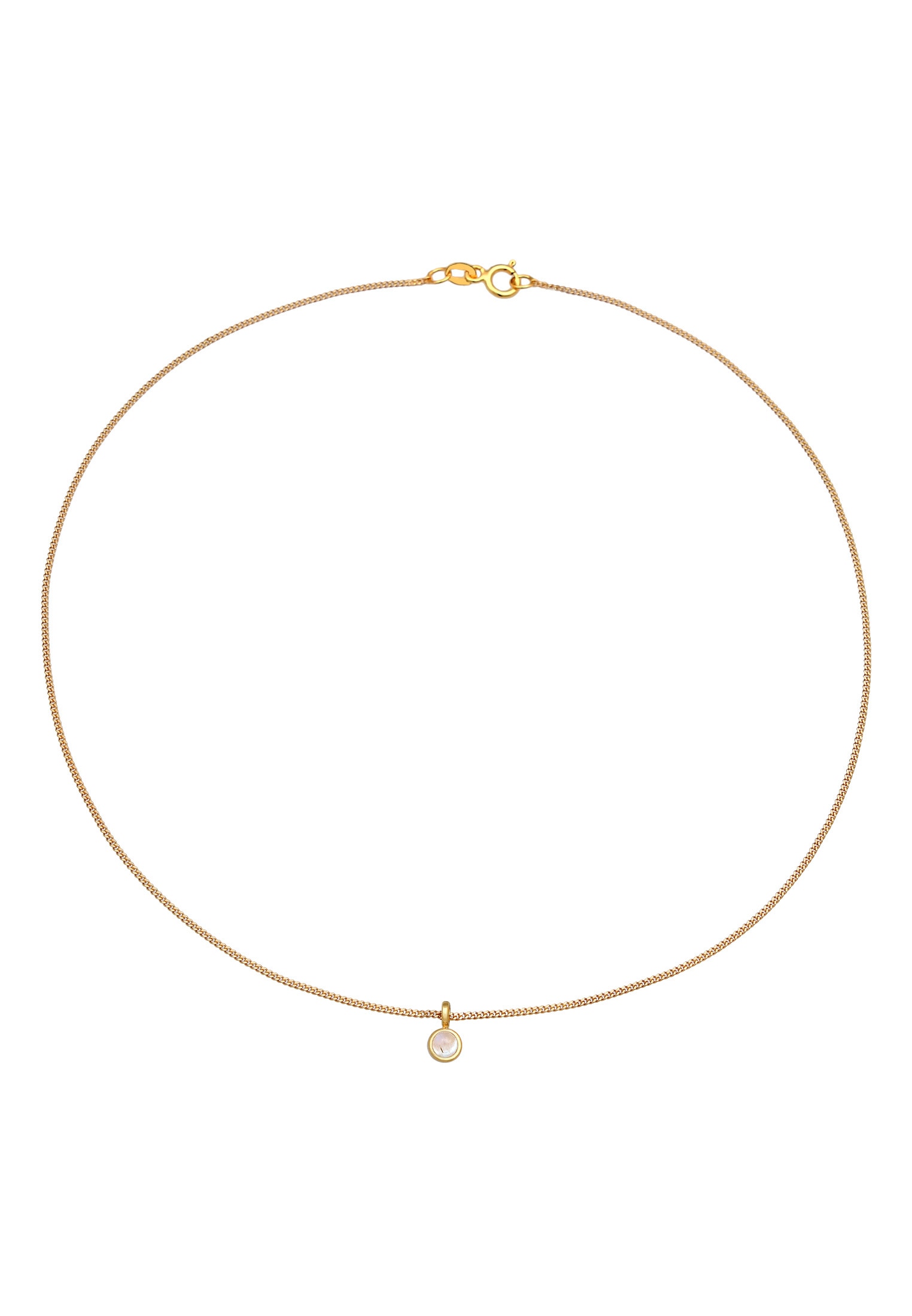 Elli Premium Choker »Halskette Choker Mondstein Anhänger 585 Gelbgold«