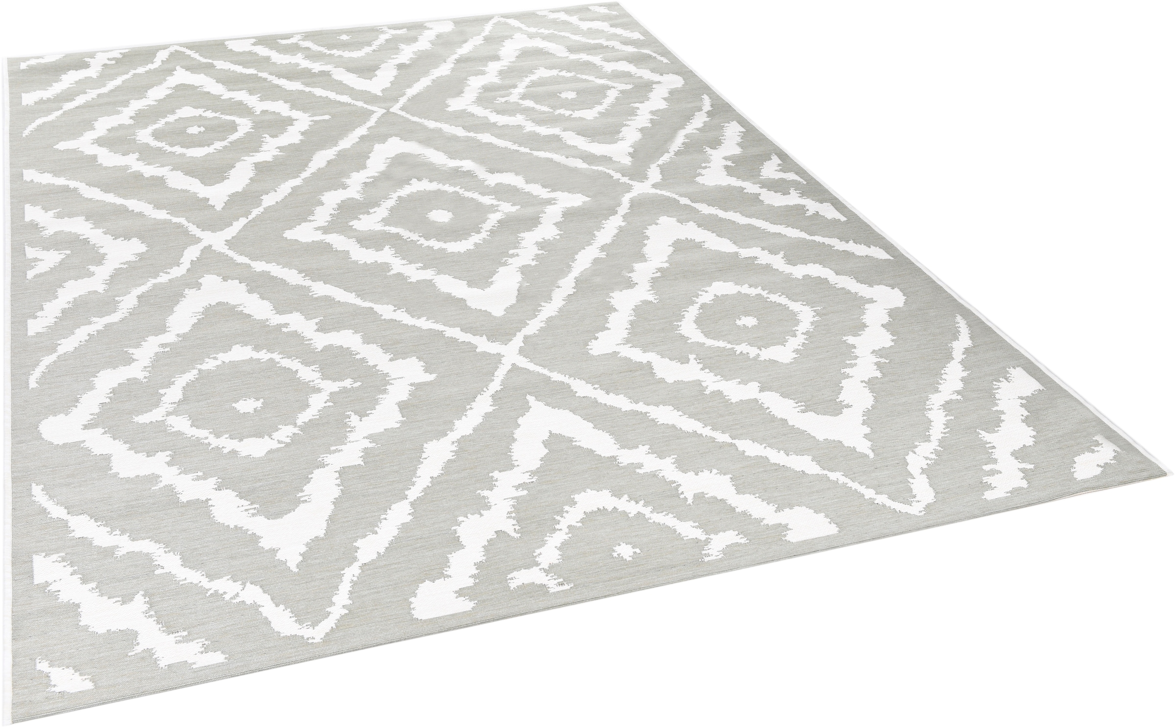 TOM TAILOR HOME Teppich "Garden Pattern", rechteckig, 3 mm Höhe, Flachgewebe, modernes Rauten Design, In- und Outdoor ge