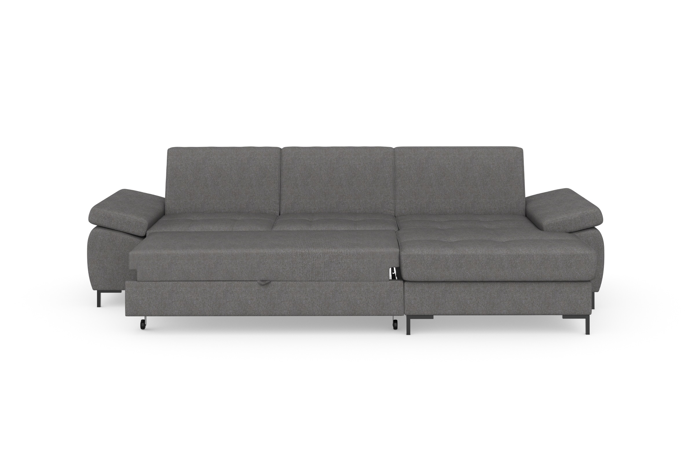 DOMO collection Ecksofa »Capelo, komfortabel, klare Linien zeichnen dieses Design aus, L-Form«, mit Armteilverstellung, wahlweise mit Bettfunktion, Federkern