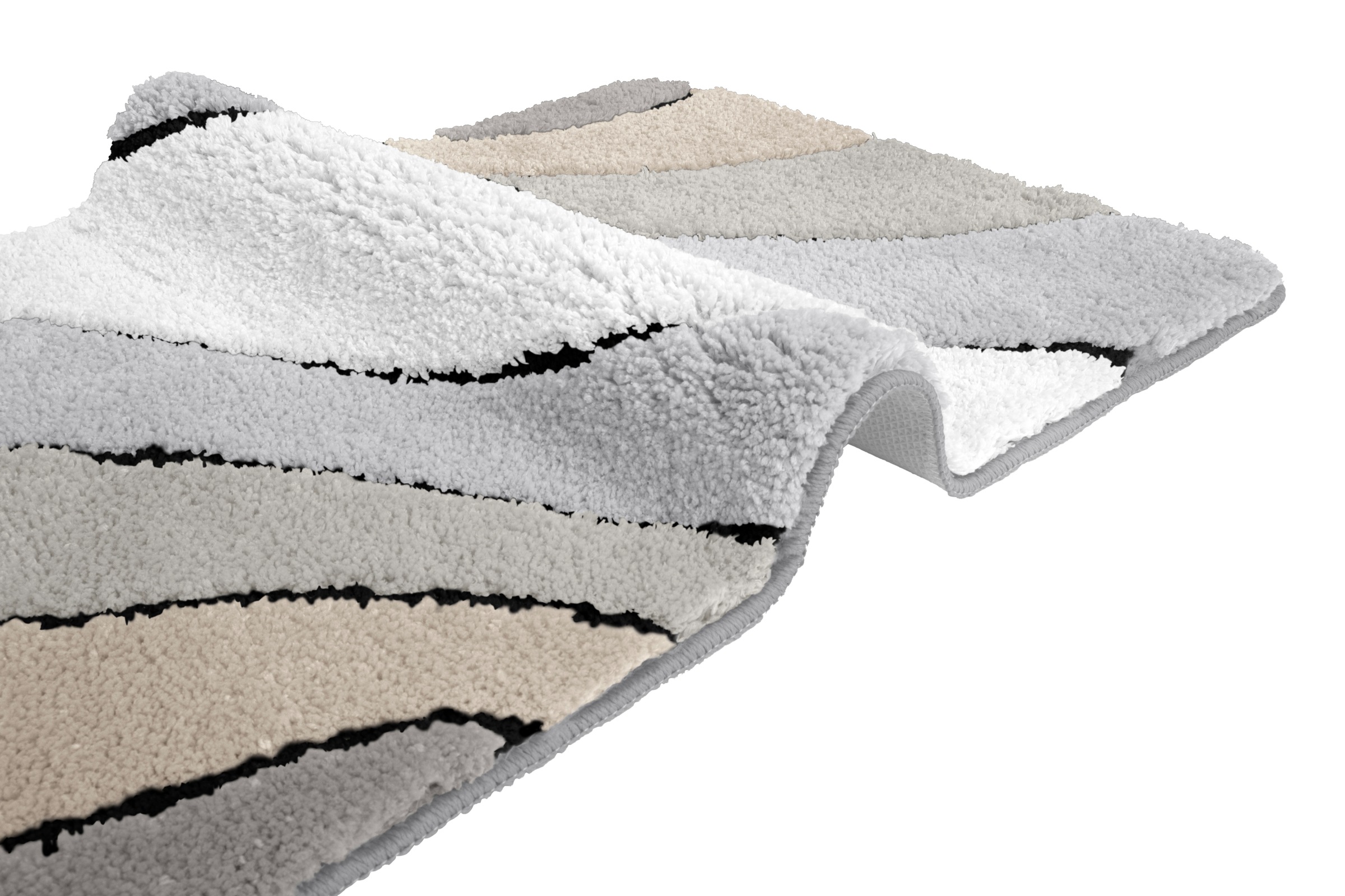 my home Badematte »Josie, Badvorleger, Badezimmer Teppich«, rutschhemmend beschichtet, fußbodenheizungsgeeignet-schnell trocknend-strapazierfähig, Badteppich, Badematten, rechteckig, rund & als 3-tlg. Set erhältlich