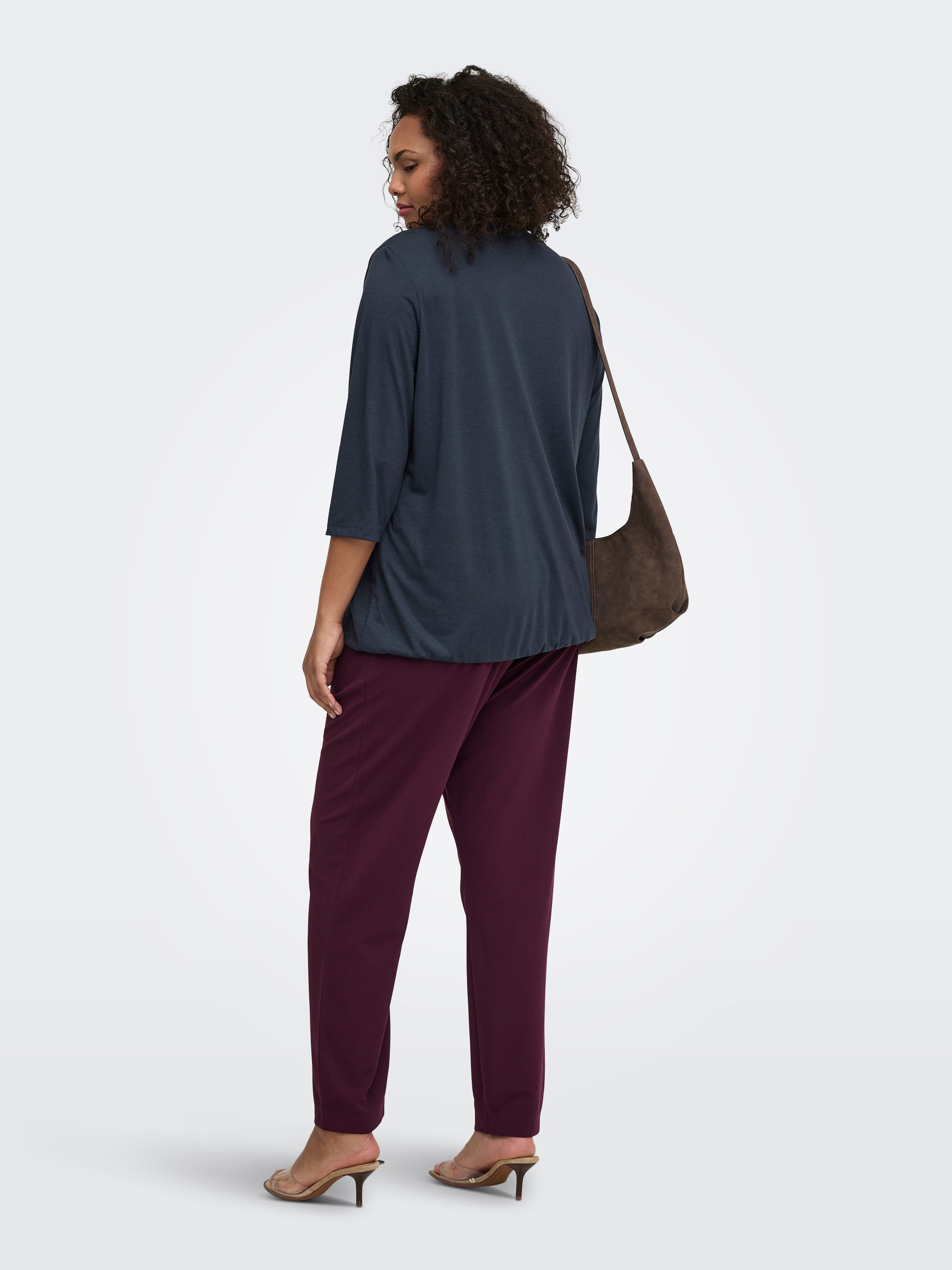 ONLY CARMAKOMA 3/4-Arm-Shirt »CARCARLINNE 3/4 BOATNECK TOP JRS« Materialmix, normal geschnitten