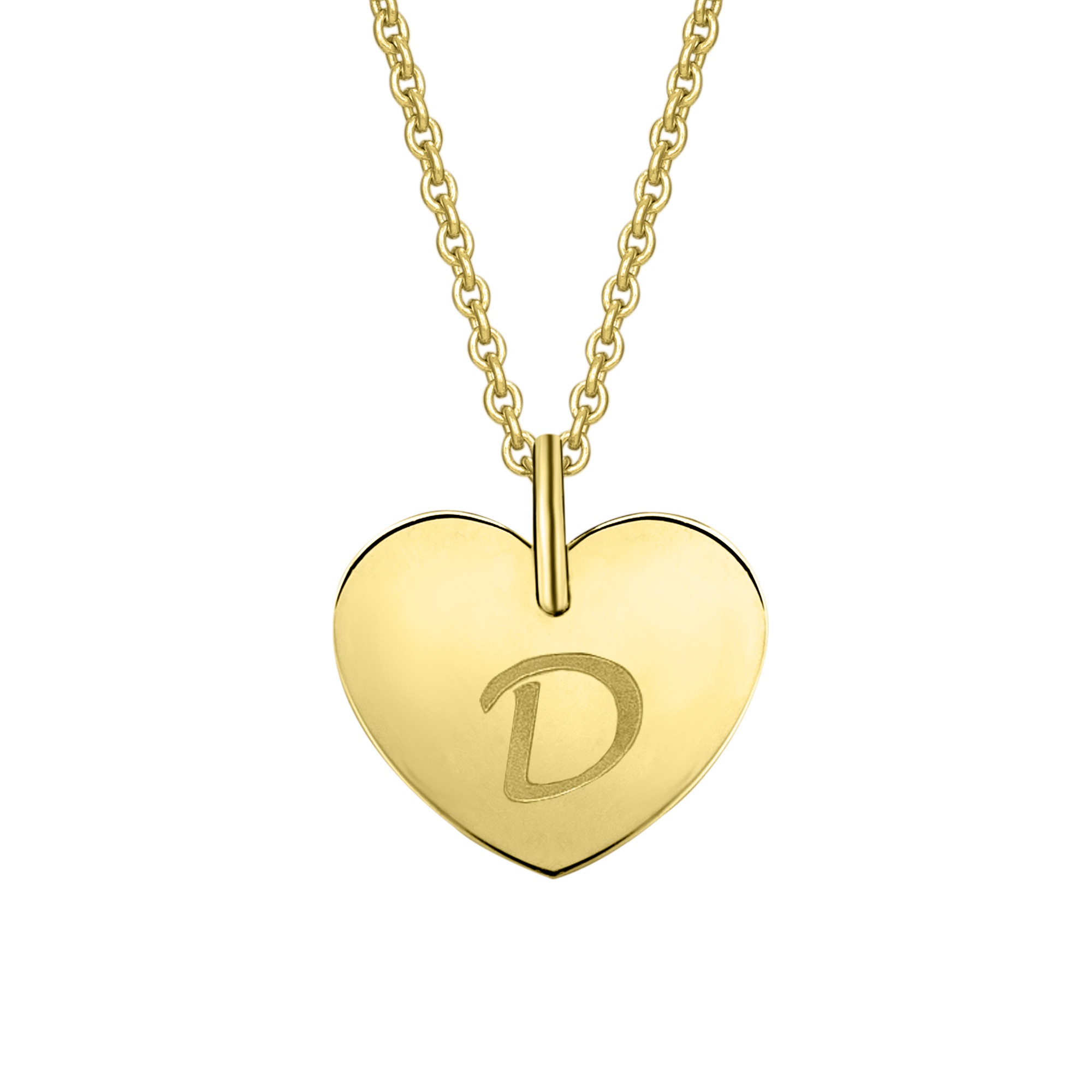 ONE ELEMENT Damen Kettenanhänger "Herz mit Gravur D Buchstaben Anhänger aus 333 Gelbgold", D, Gelbgold 333 Gold, gold, Gelbgold 333, Gold,