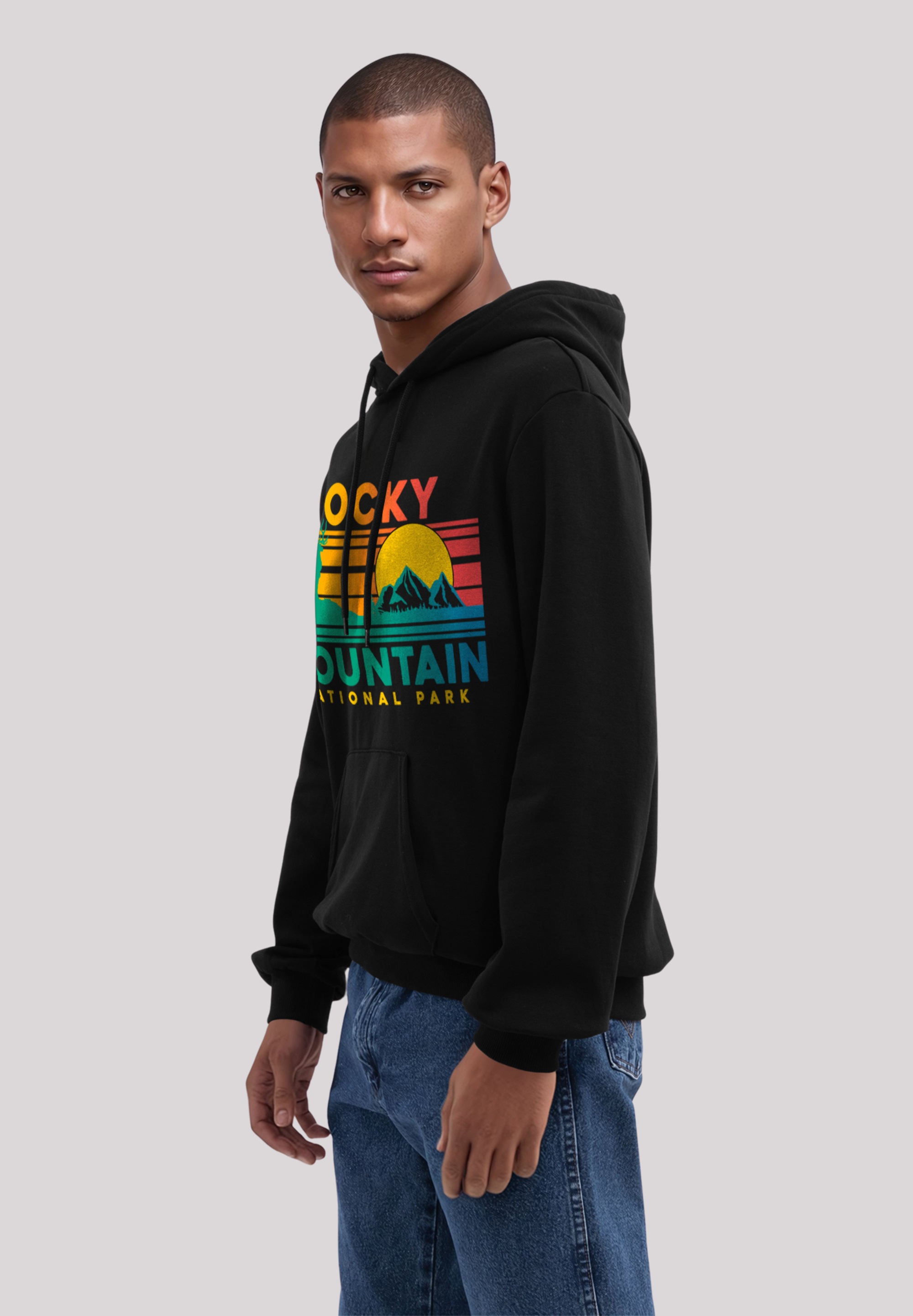 F4NT4STIC Kapuzenpullover »US National Parks Rocky Mountain Sunset«, Premium Qualität