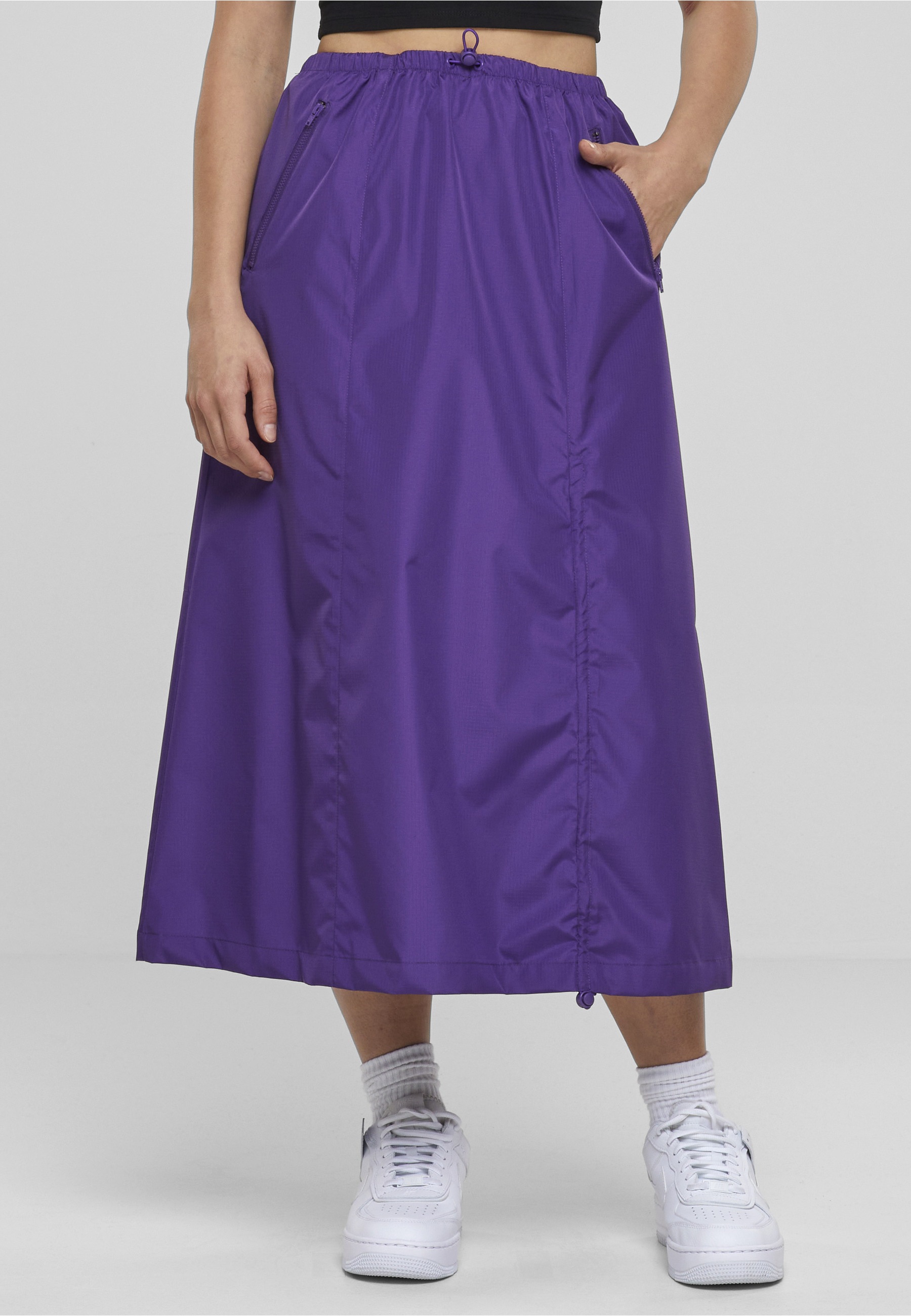 URBAN CLASSICS Sommerrock »Urban Classics Damen Ladies Ripstop Parachute Midi Skirt« 1 Stk.