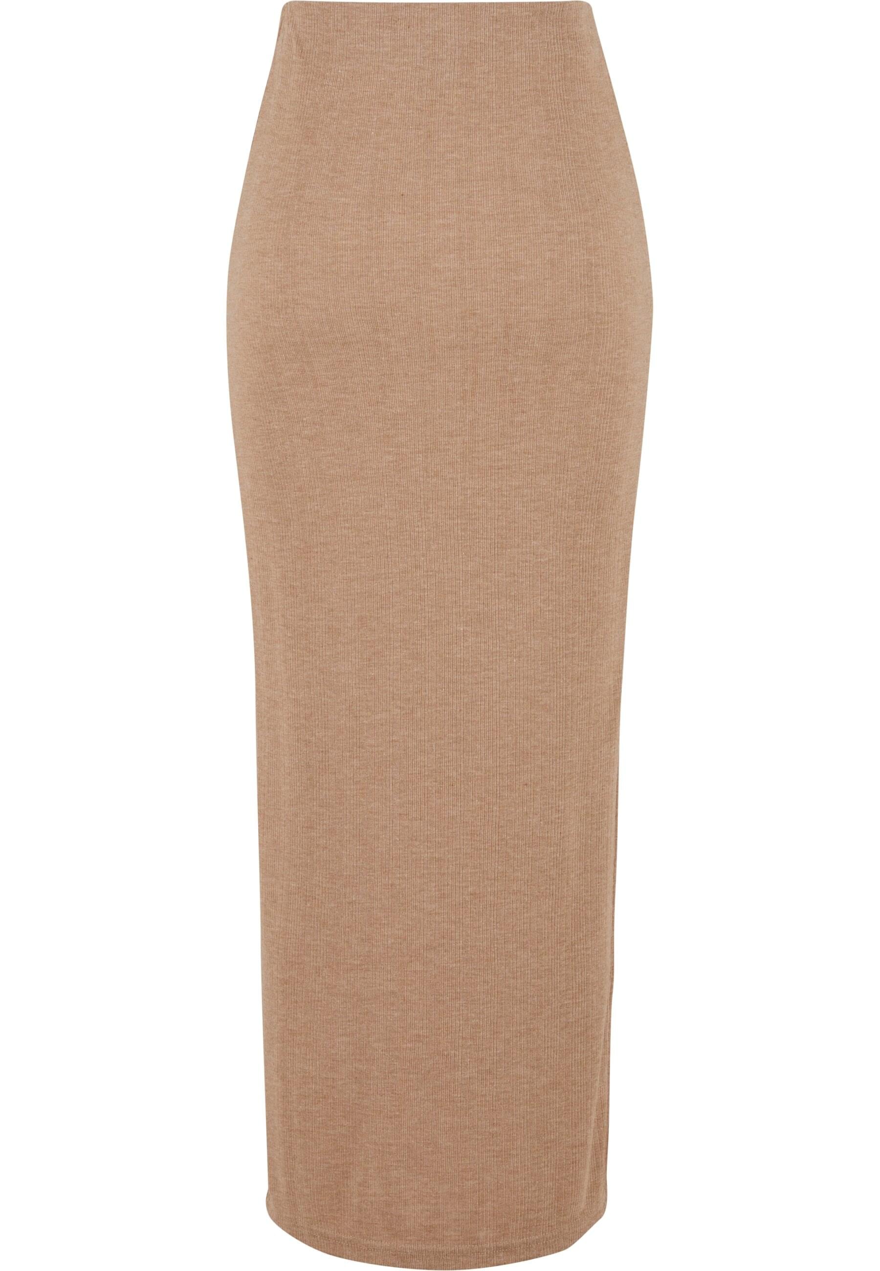URBAN CLASSICS Sommerrock »Urban Classics Ladies Rib High Slit Skirt«, (1 tlg.)