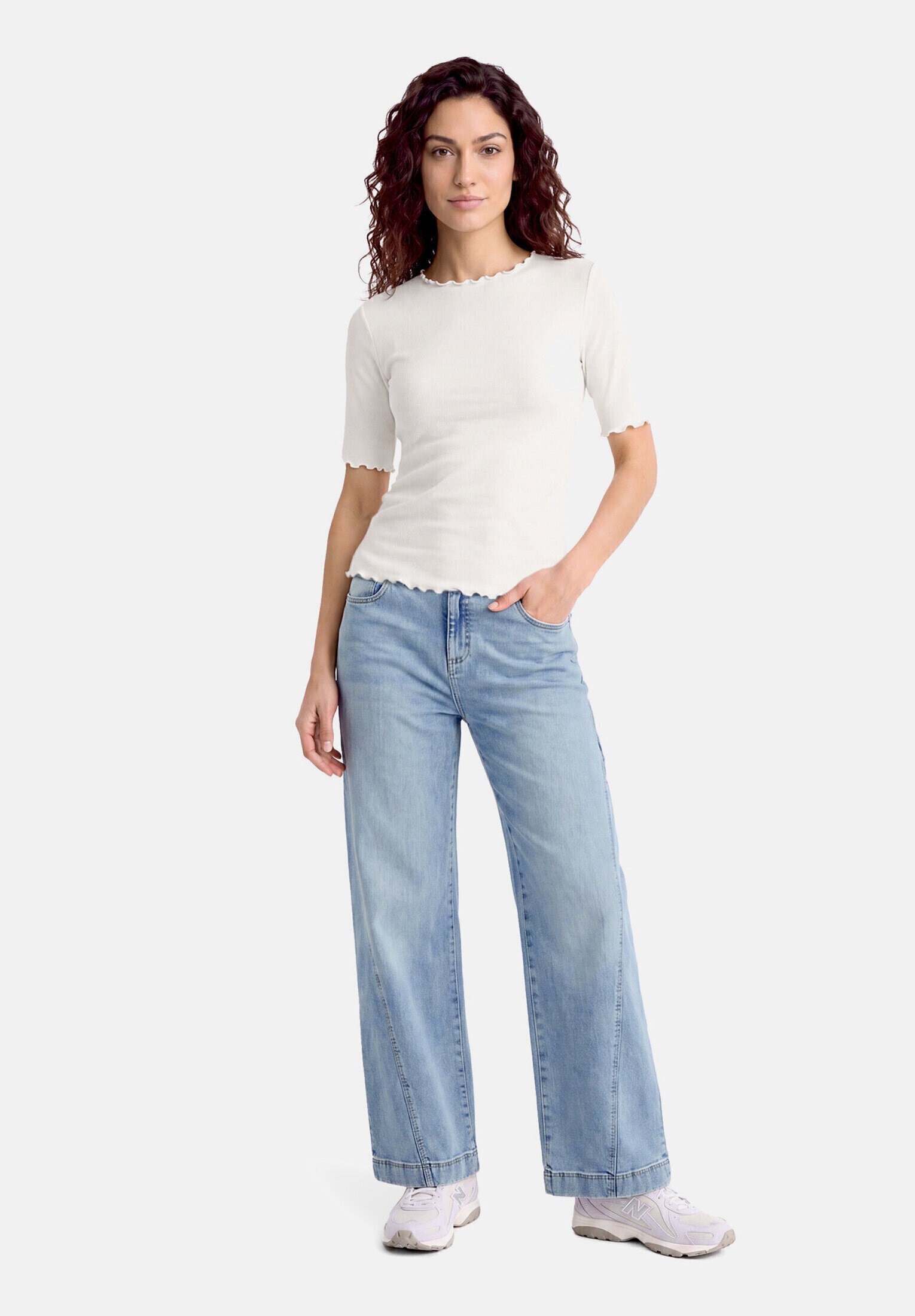 Cartoon Kurzarmshirt "Damen mit Kragen" 1