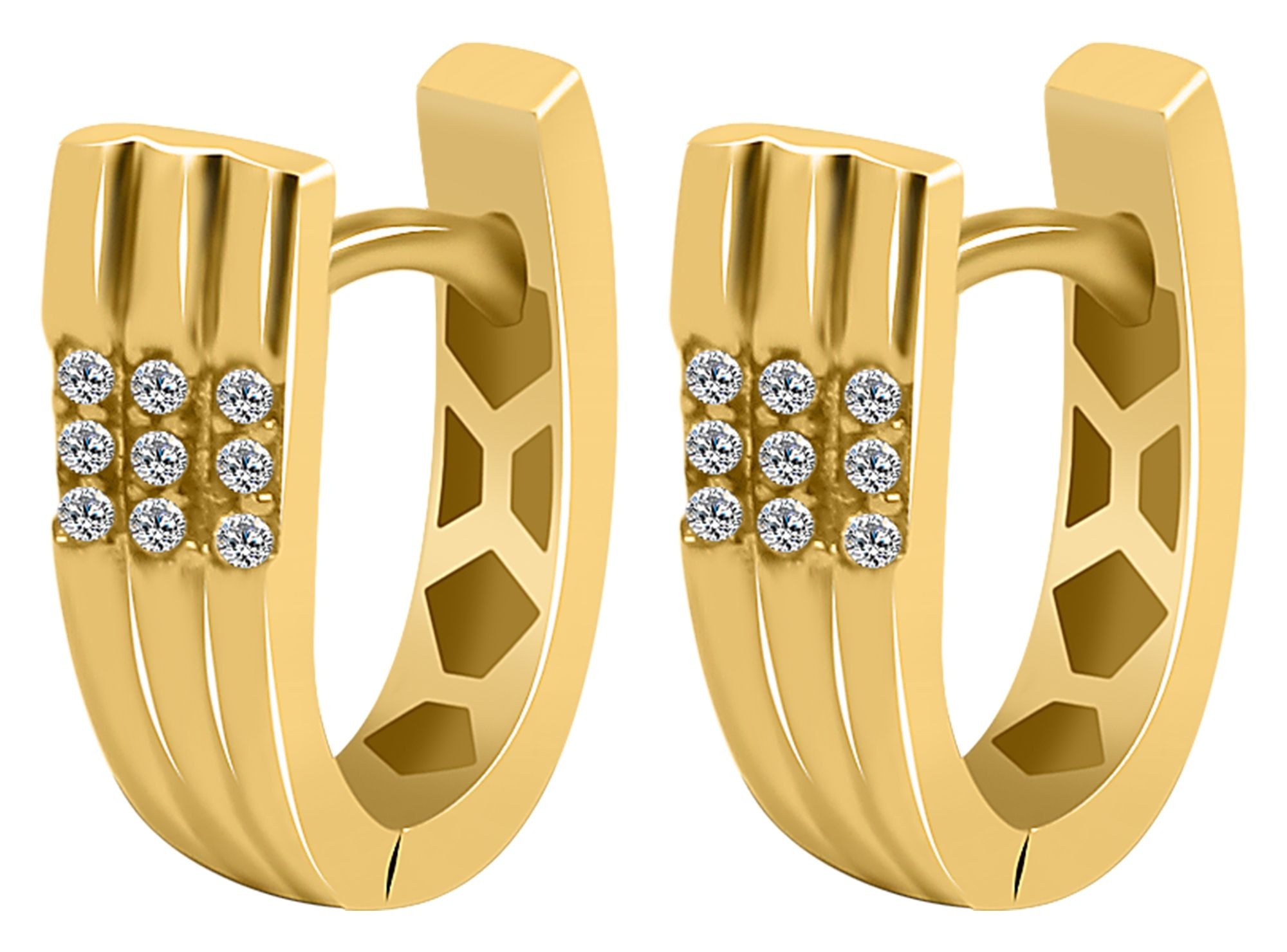 Adelia´s Klappcreolen »Damen Ohrringe – Klappcreole aus 333 Gold mit Zirkonia« Ideal als Geschenk zum Muttertag