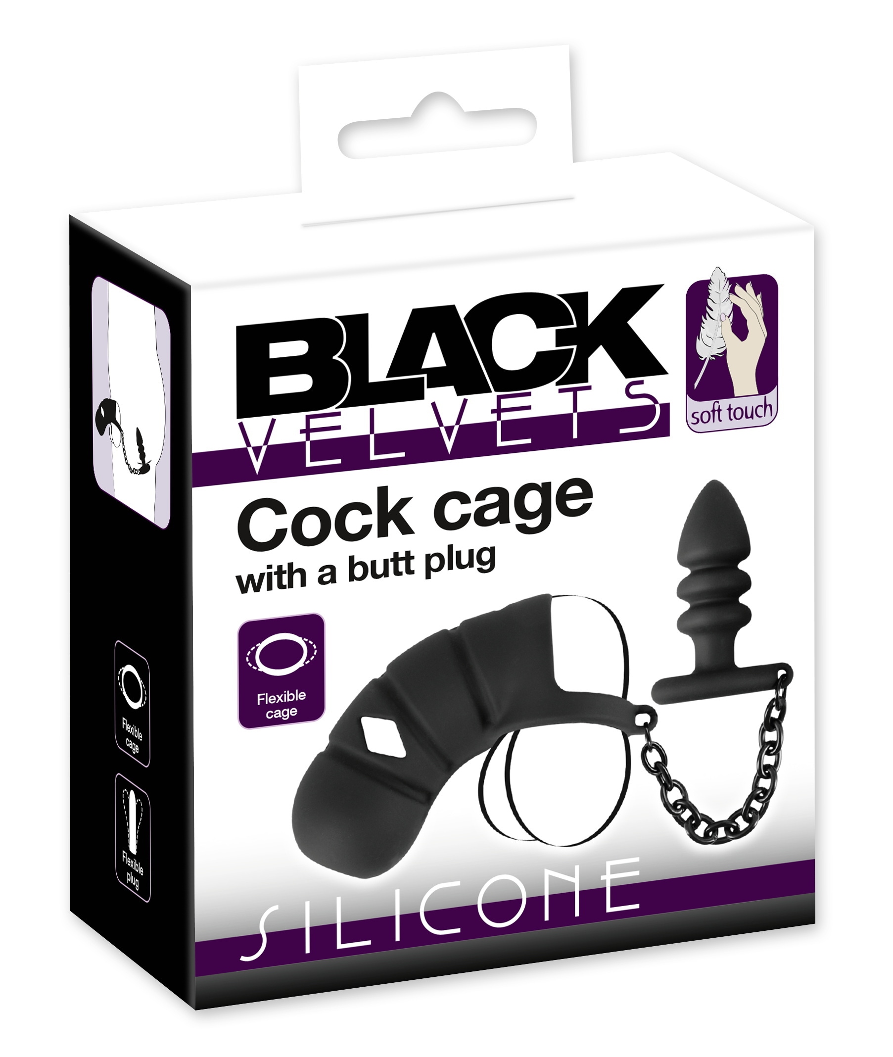 BLACK VELVETS Anal-Stimulator »Peniskäfig mit Analplug Cock cage with butt plug« ()