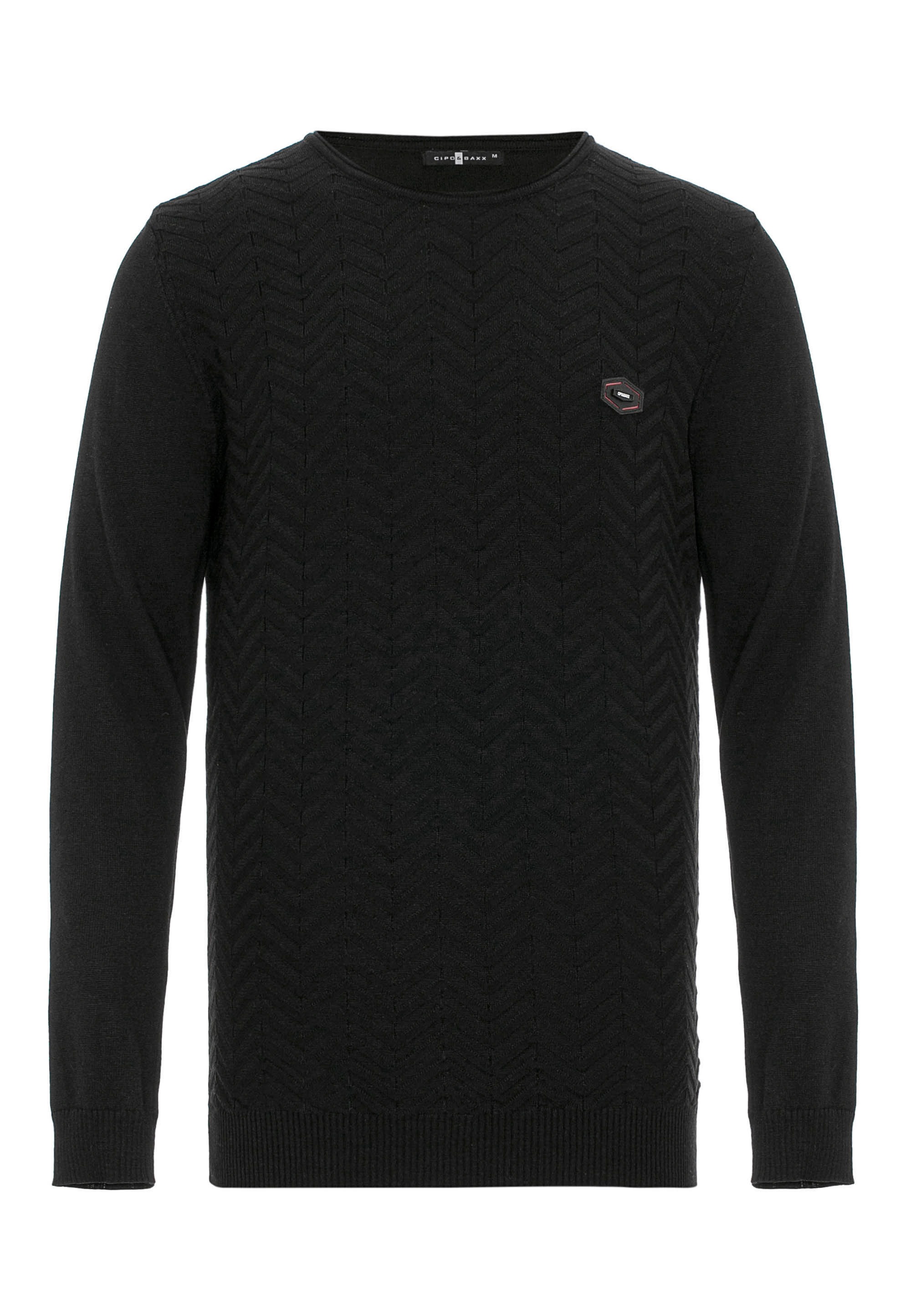 Cipo & Baxx Strickpullover, mit dezentem Strickmuster