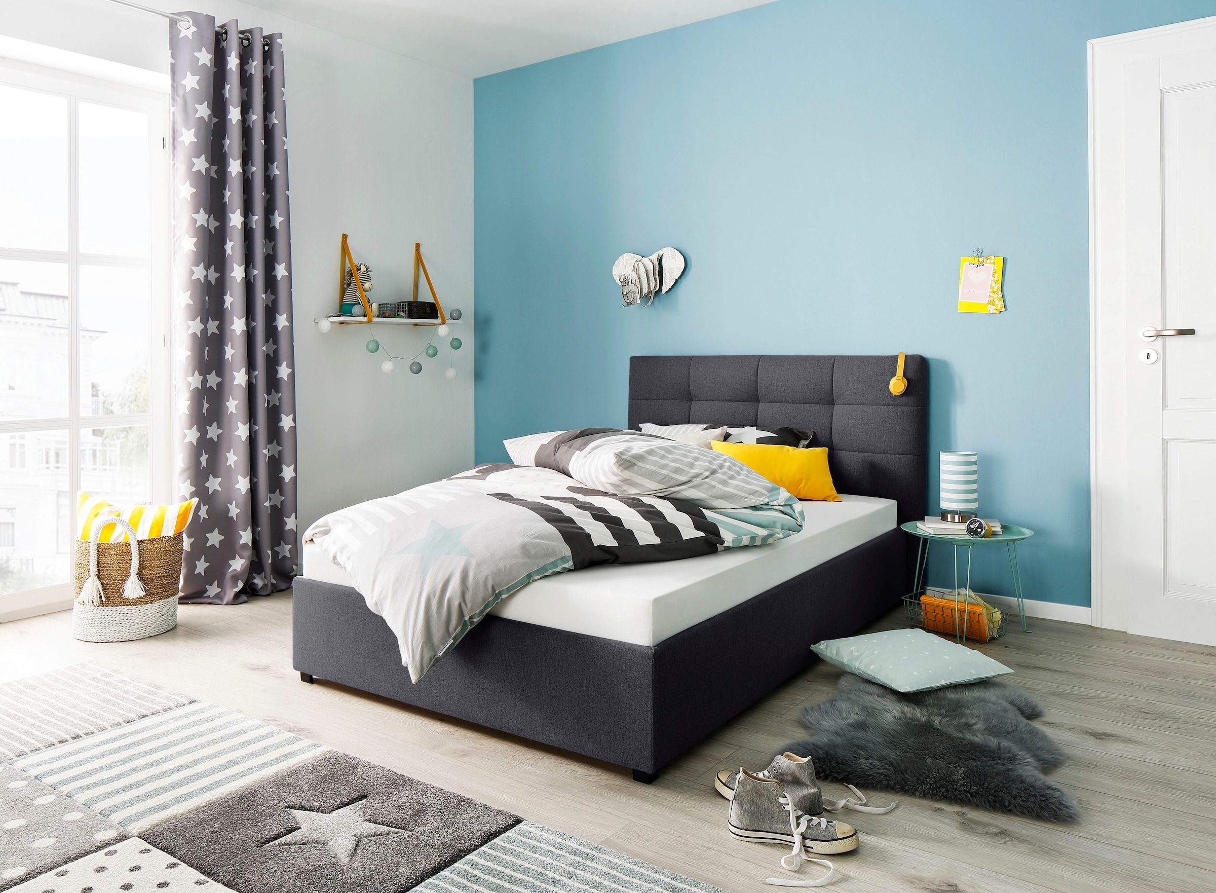 Home affaire Polsterbett "Endres" mit Bettkasten, wahlweise ohne Matratze/L günstig online kaufen