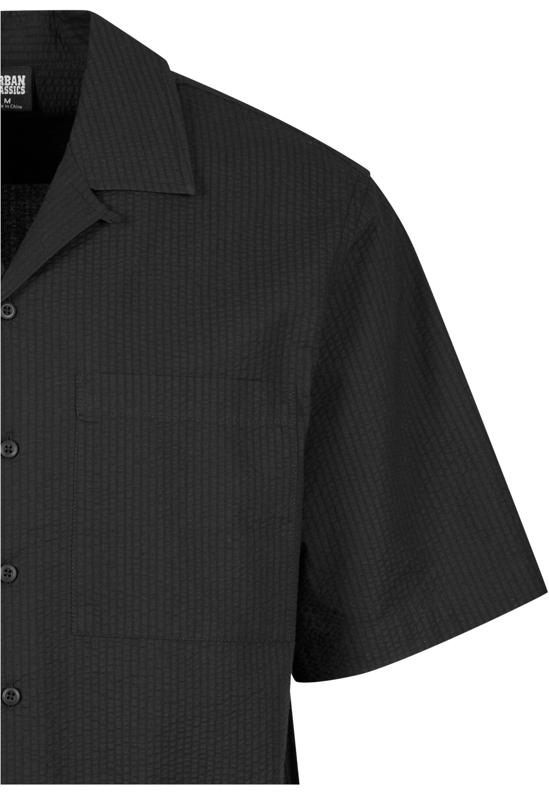 URBAN CLASSICS Langarmhemd »Urban Classics Herren Relaxed Seersucker Short Sleeve Shirt«, (1 tlg.)