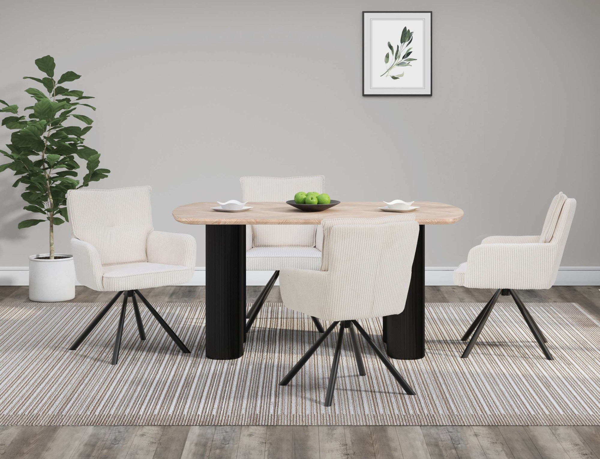 OTTO home Esszimmerstuhl »Les Choux«, 2 St., gepolsterte Rückenlehne, Armlehne und Sitzfläche, Sitzhöhe 48 cm