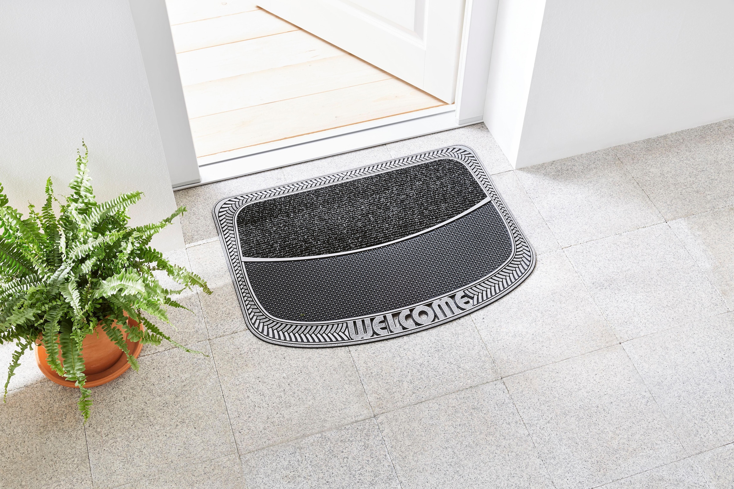 Home2Fashion Fußmatte »TC Clean Weaves, Welcome«, rechteckig, Schmutzfangmatte, mit Spruch, robust, In- und Outdoor geeignet